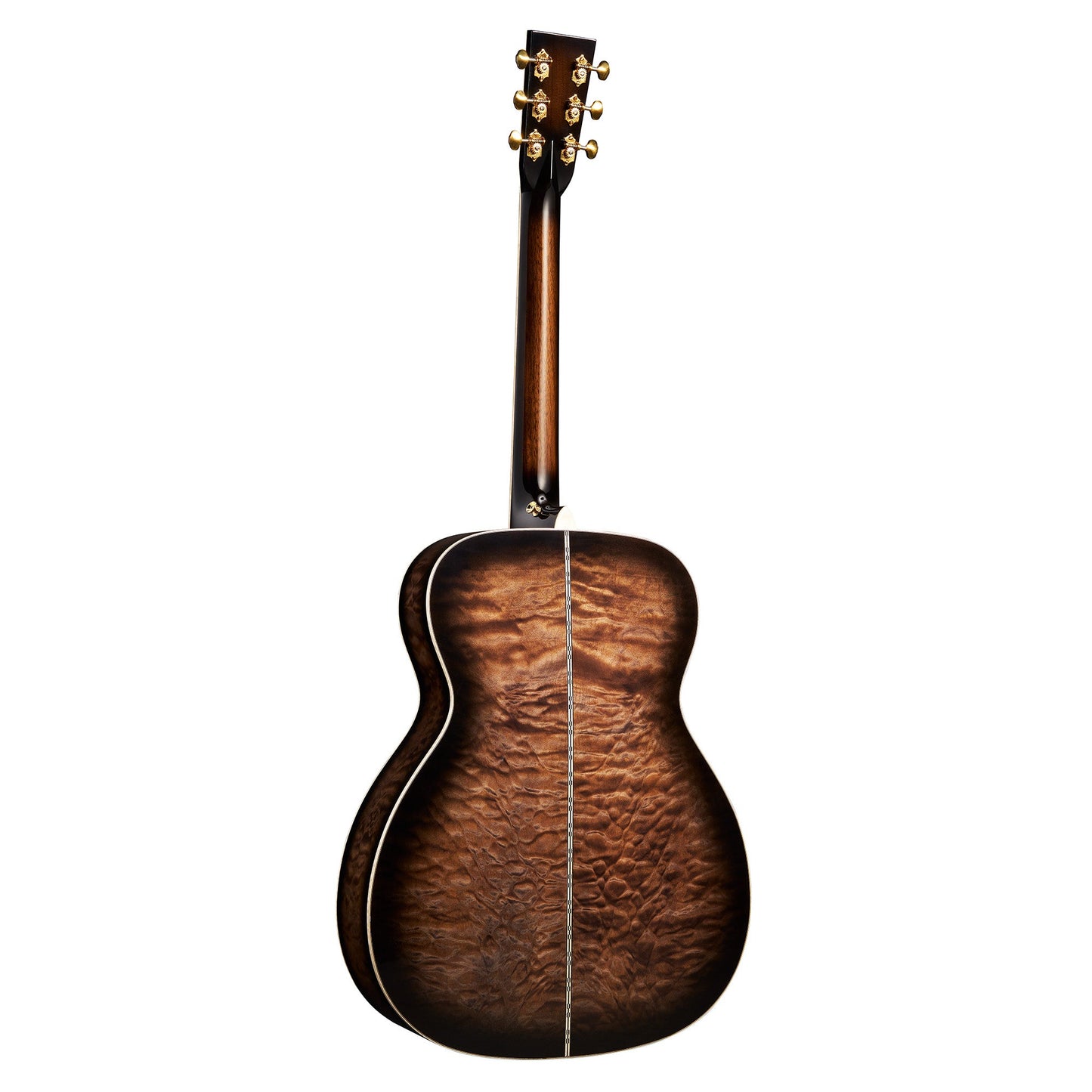 Martin Custom Shop M/0000-14F Quilted Maple/Engelmann Spruce Acoustic Electric Guitar - Paisley Ember Burst