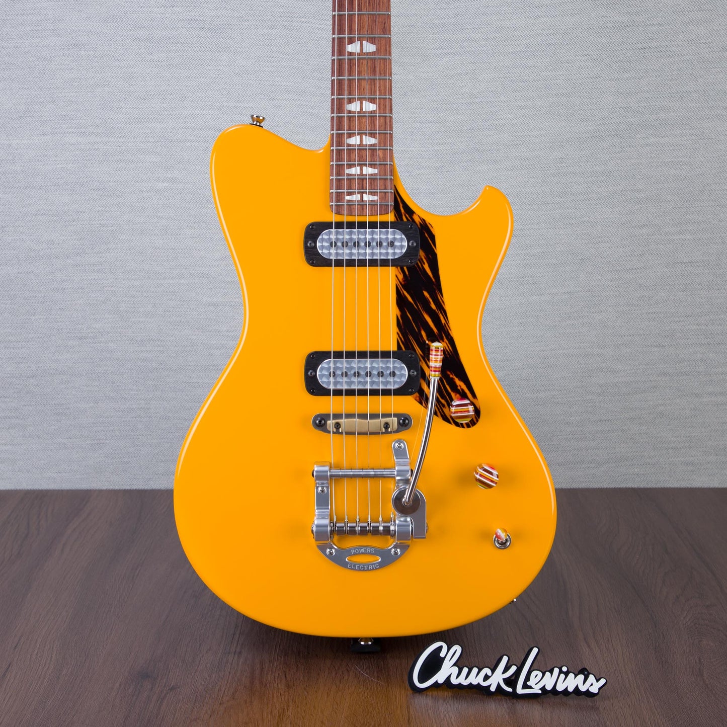 Powers Electric A-Type Electric Guitar - Signal Yellow - #B058
