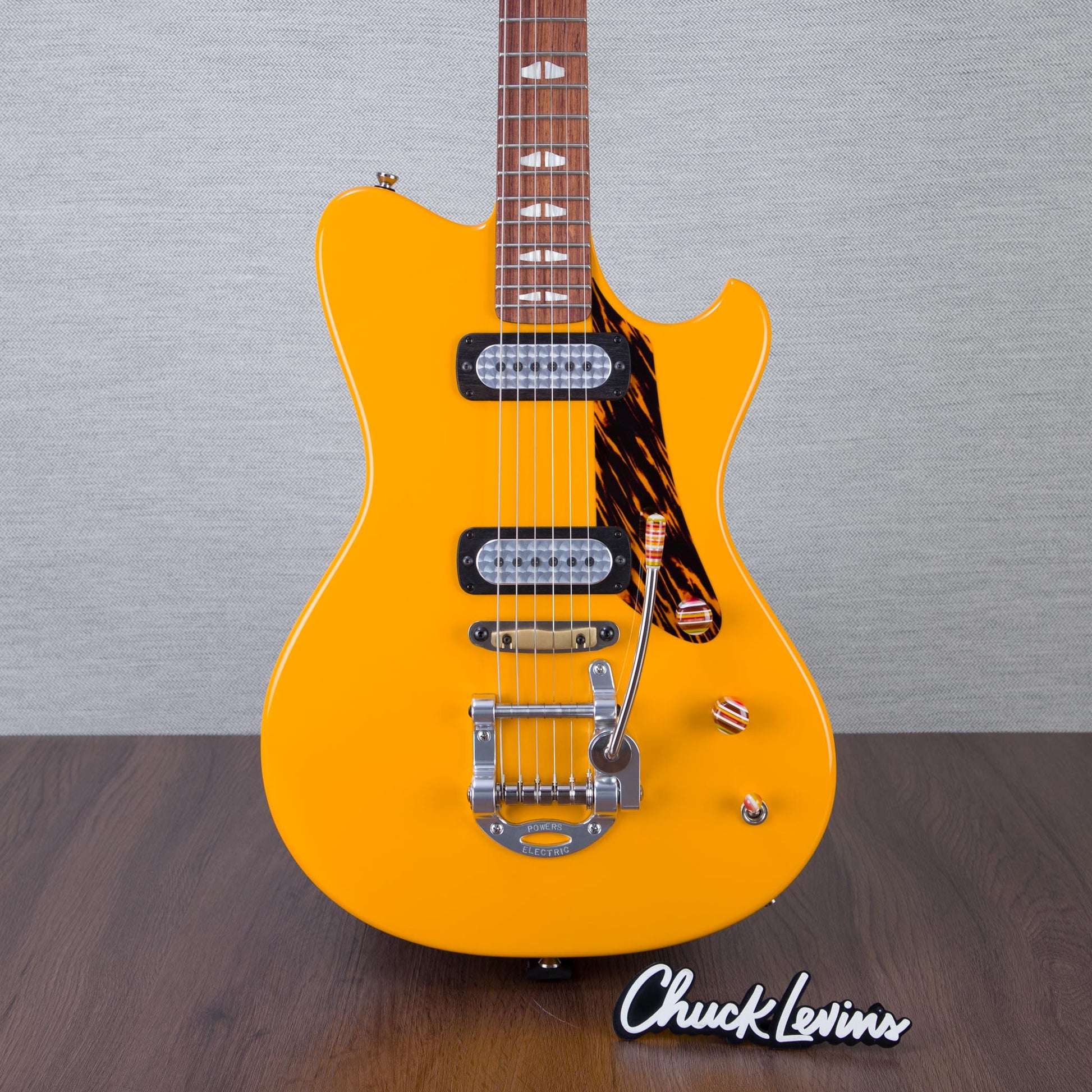 Powers Electric A-Type Electric Guitar - Signal Yellow - #B058