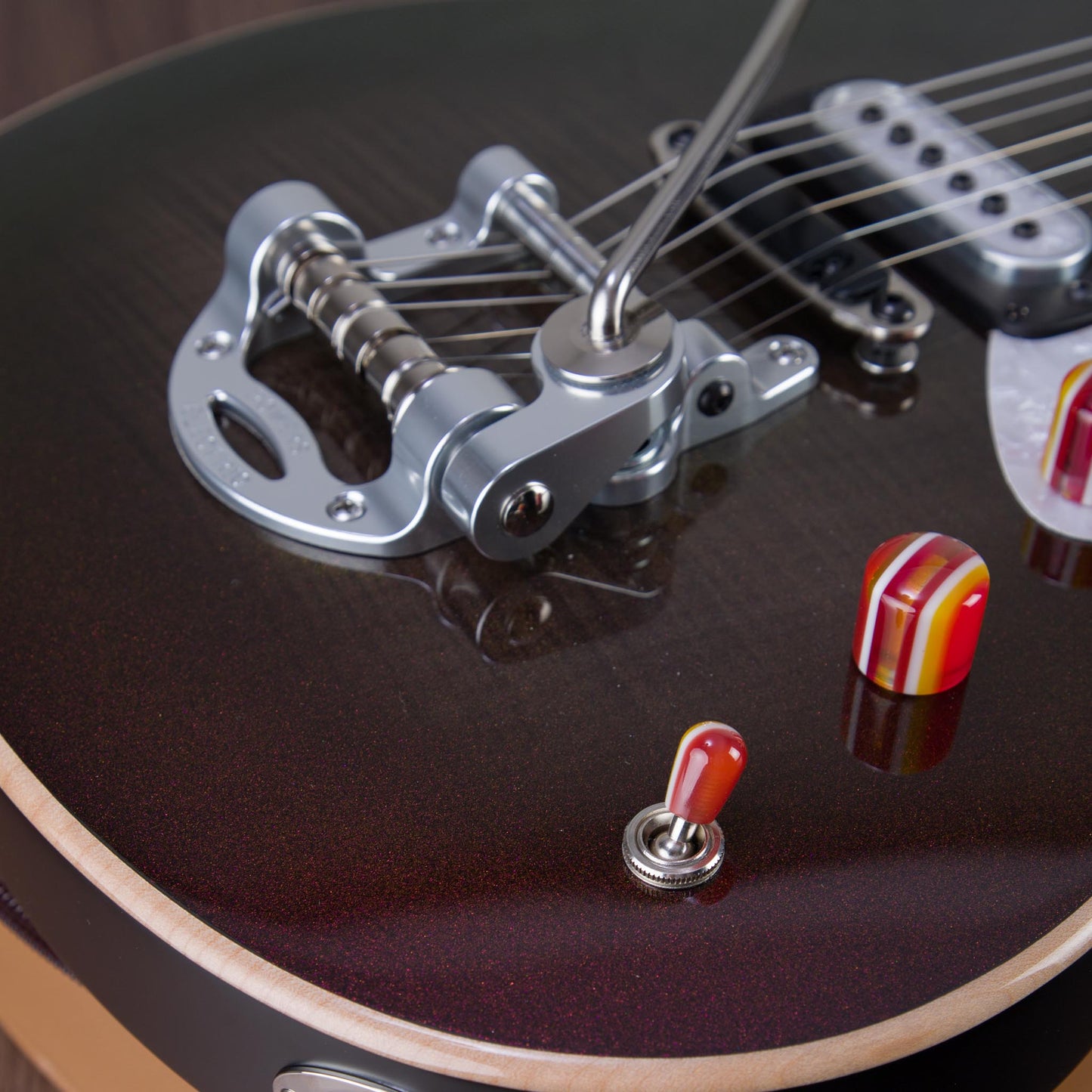 Powers Electric A-Type Select Maple Electric Guitar - Chroma Silver Cranberry - #A905
