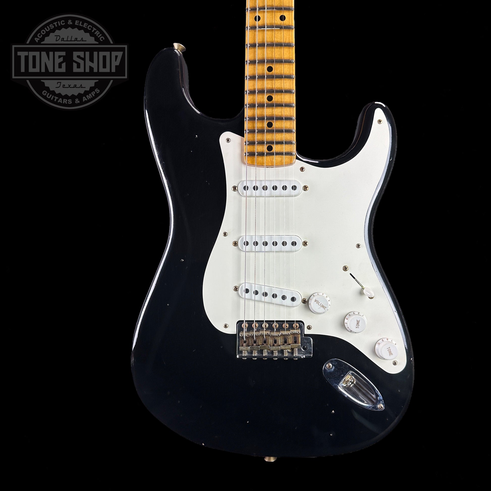 Fender Custom Shop 1956 Stratocaster Journeyman Relic Maple Neck Aged Black w/case CZ578247
