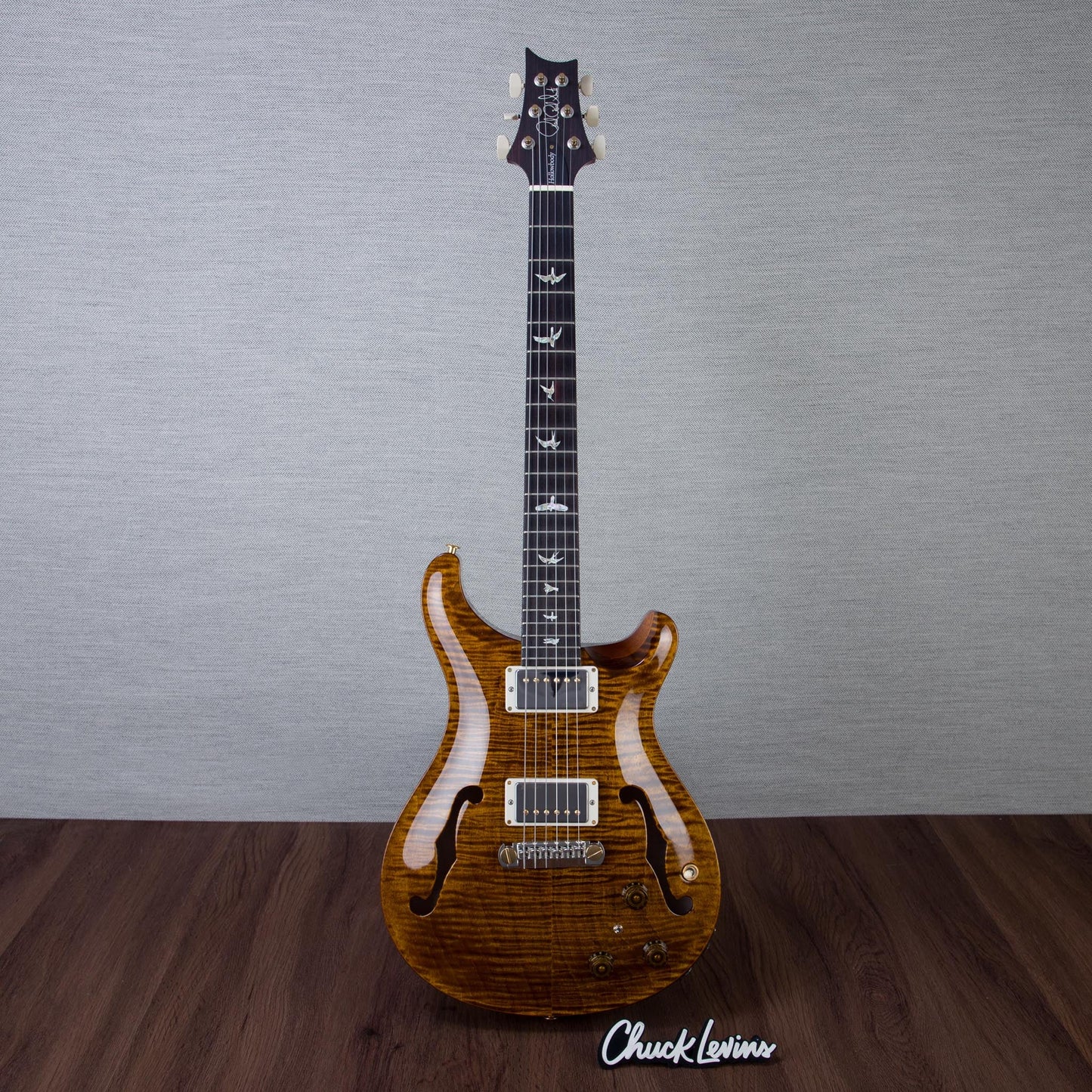 PRS Hollowbody II Piezo 10-Top Hollowbody Electric Guitar - Black Gold Wraparound Burst - #250409217