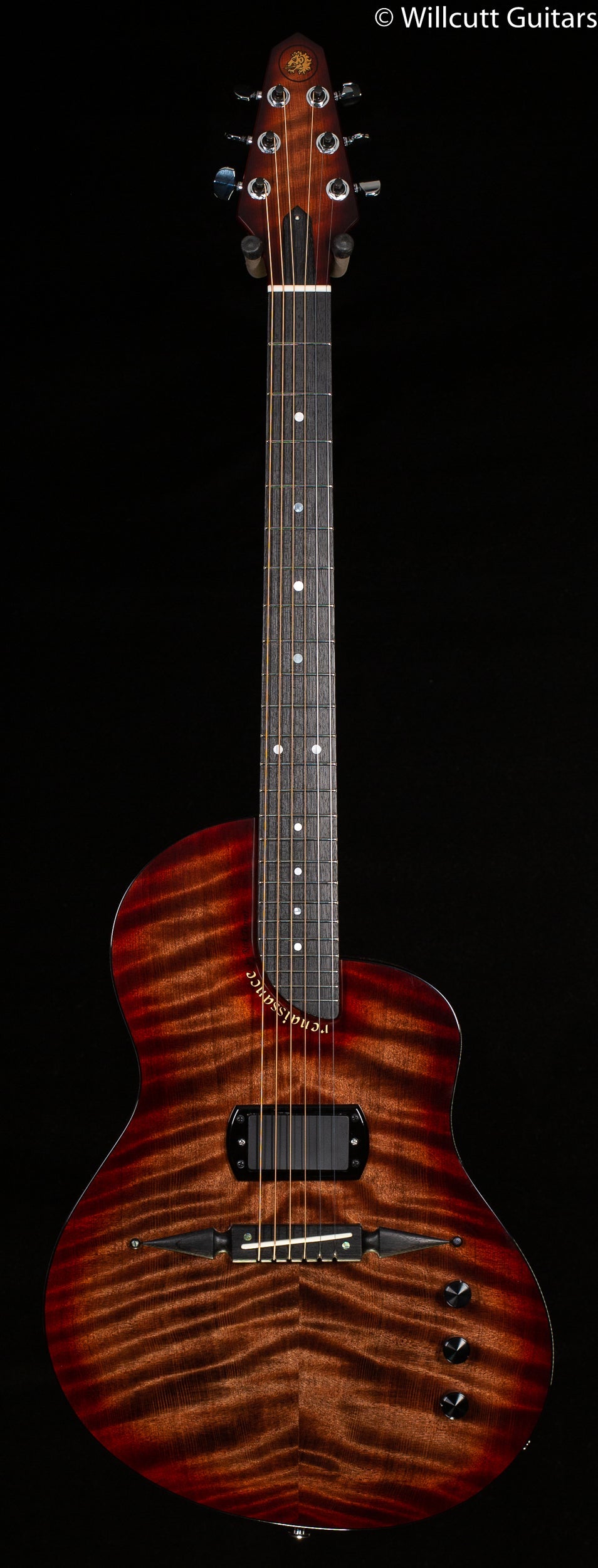 Rick Turner RS6 Standard Deuce Amplicoustic Curly Redwood Burst (669)