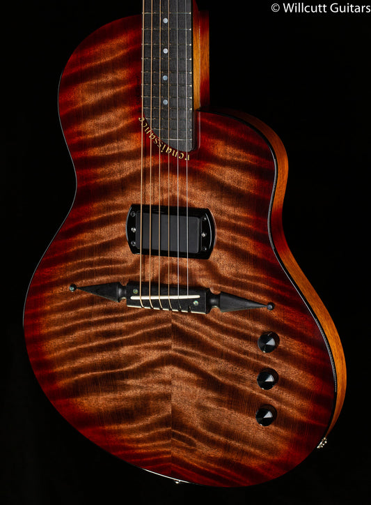 Rick Turner RS6 Standard Deuce Amplicoustic Curly Redwood Burst (669)