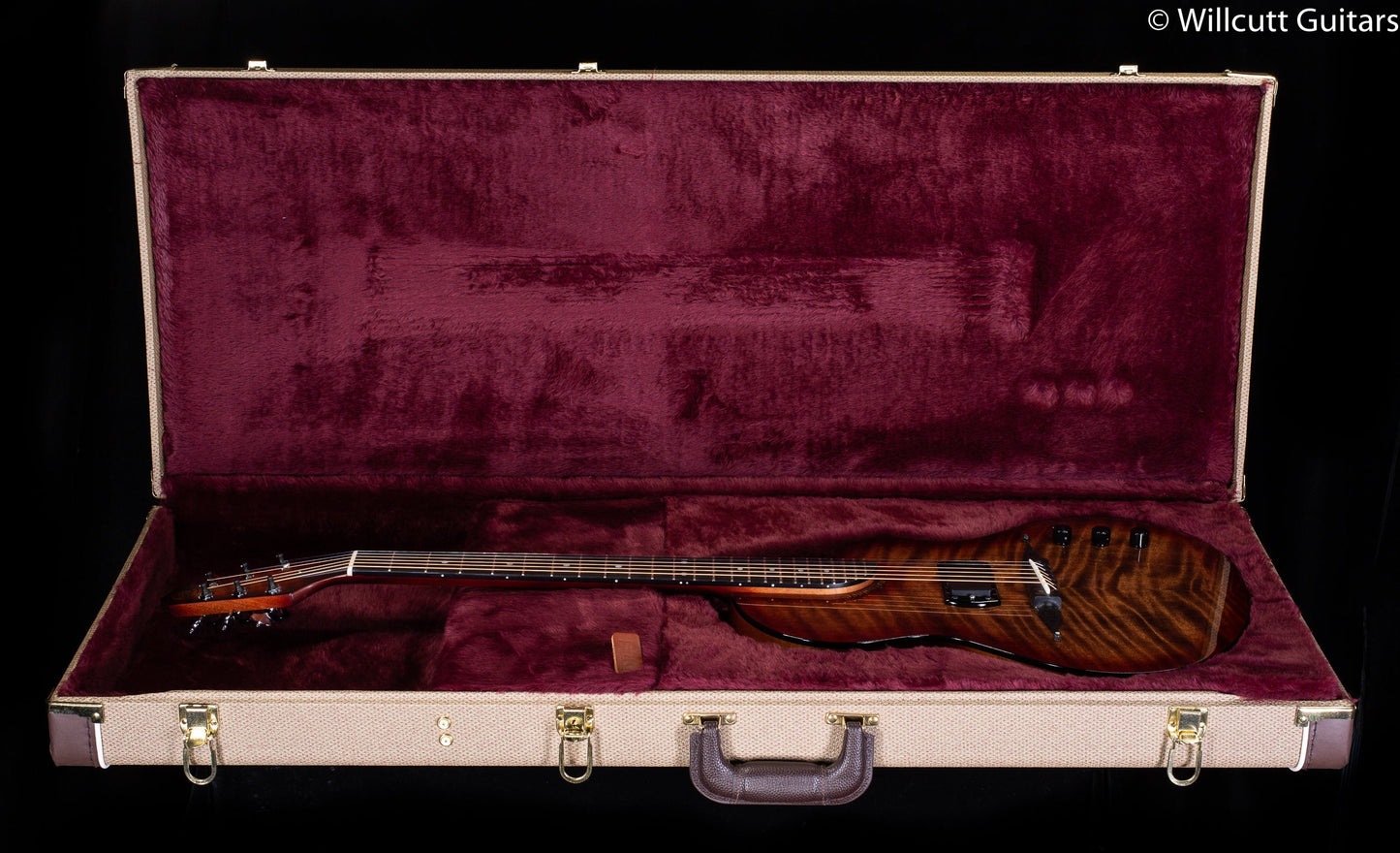 Rick Turner RS6 Standard Deuce Amplicoustic Curly Redwood Burst (669)