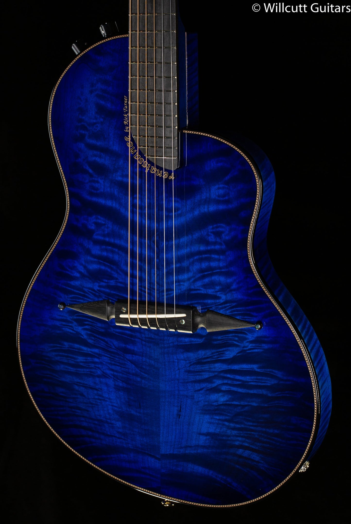 Rick Turner Renaissance RS6 Standard Steel String AmpliCoustic Guitar Flame Maple Blue Lagoon finish (779)