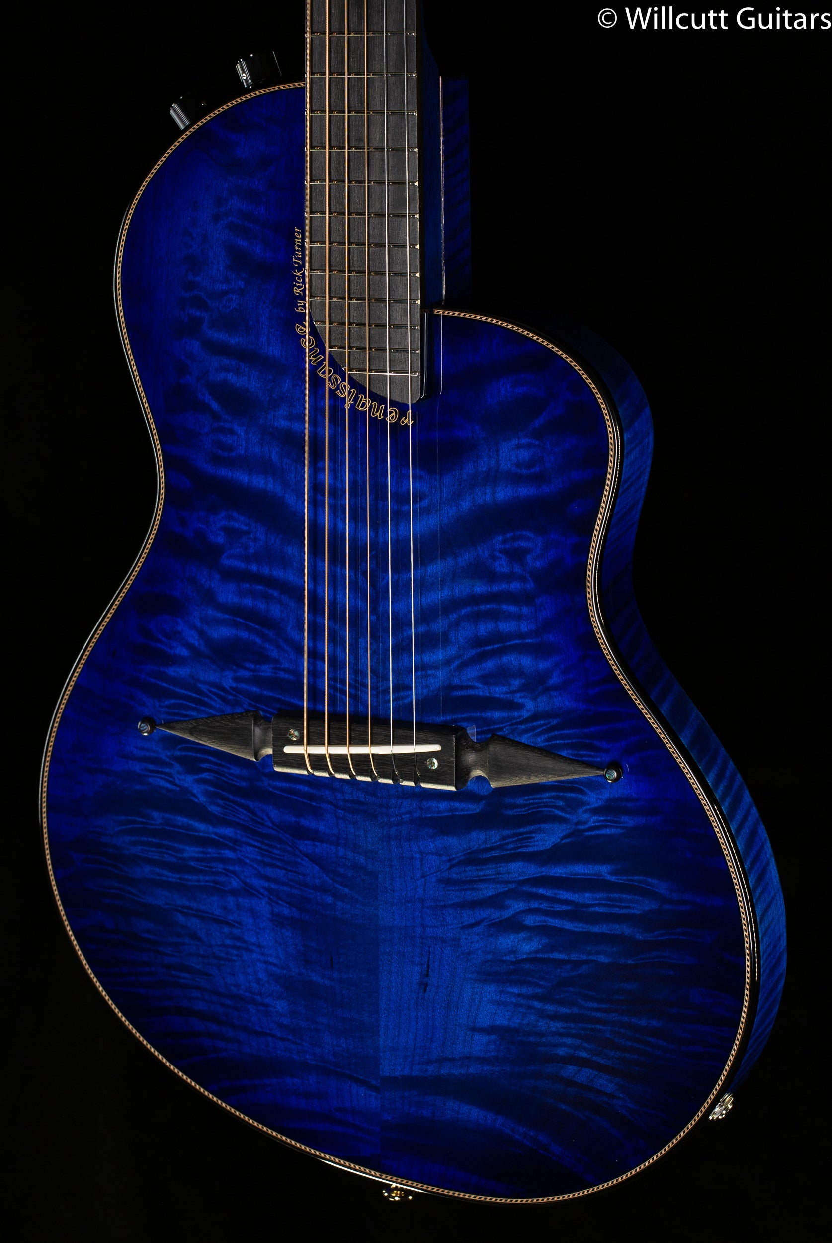 Rick Turner Renaissance RS6 Standard Steel String AmpliCoustic Guitar Flame Maple Blue Lagoon finish (779)