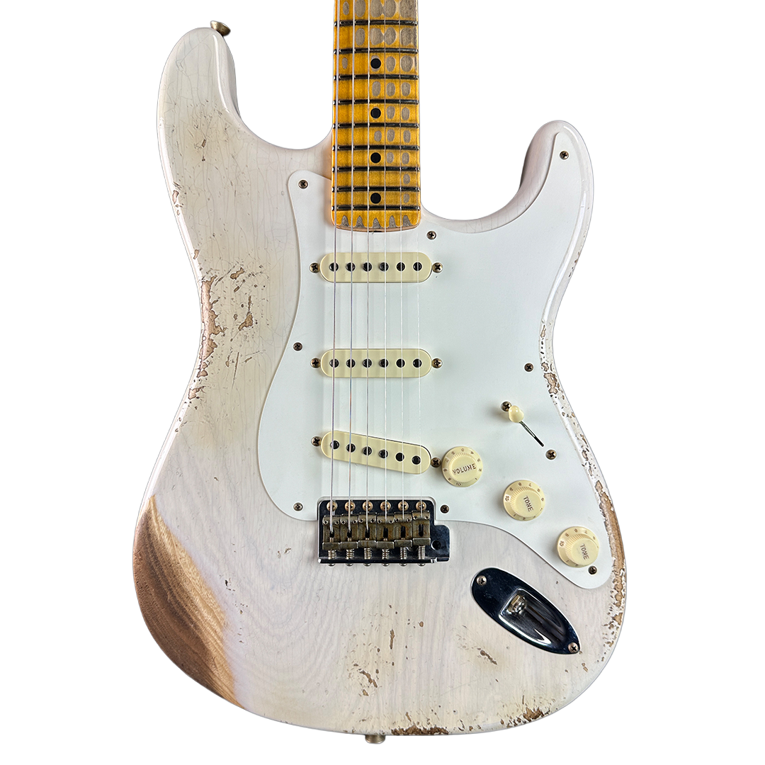 Fender Custom Shop Time Machine '57 Strat Heavy Relic Aged White Blonde w/case