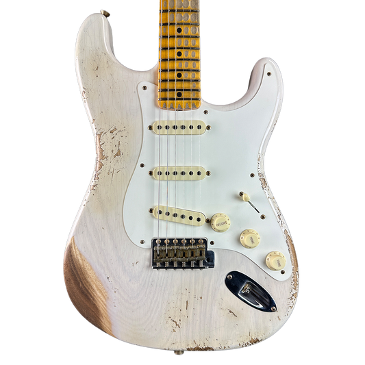Fender Custom Shop Time Machine '57 Strat Heavy Relic Aged White Blonde w/case