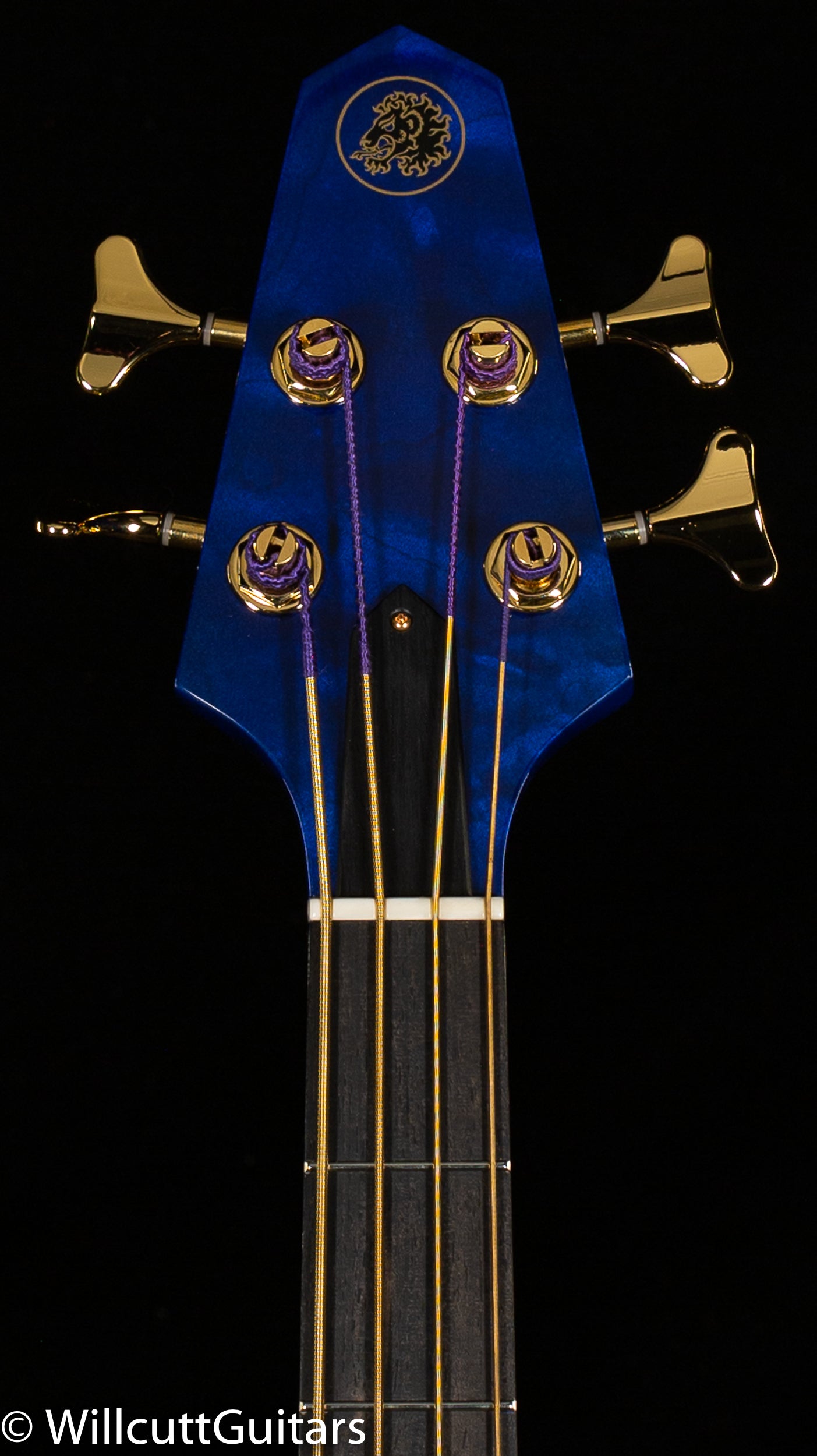 Rick Turner Renaissance RB4 Standard AmpliCoustic Bass Quilted Maple Top Blue Lagoon (870)