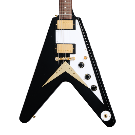Gibson Custom 1958 Korina Flying V Reissue, Light Aged, Ebony