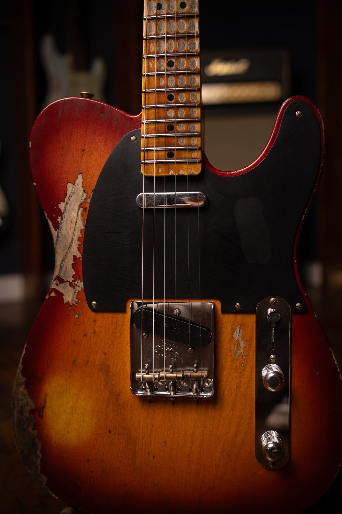 Fender Custom Shop 1952 Telecaster Super Heavy Relic Electric Guitar - Aged Cherry Sunburst