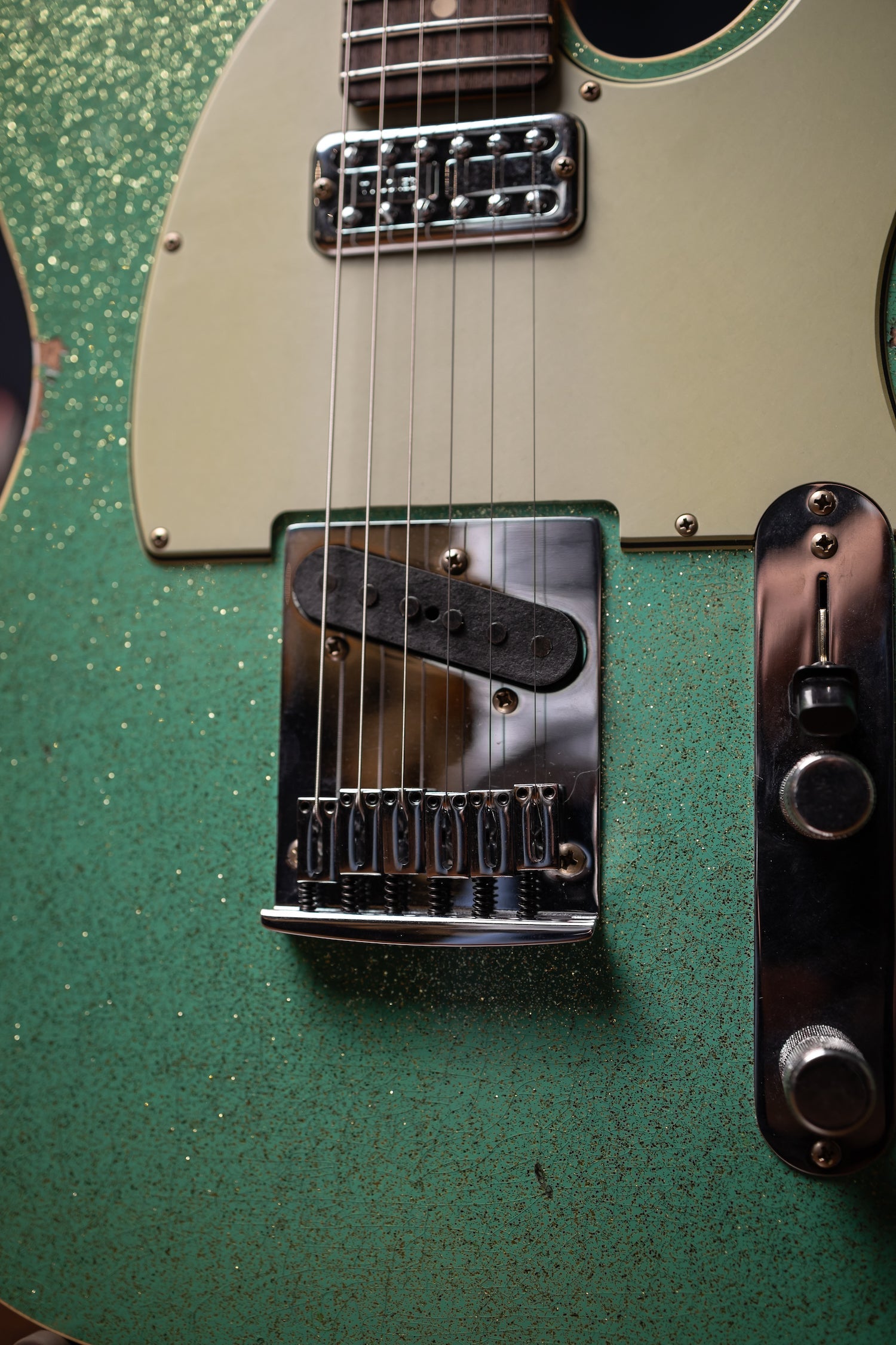 Fender Custom Shop Dual Stack HS Telecaster Relic Electric Guitar - Sea Foam Sparkle