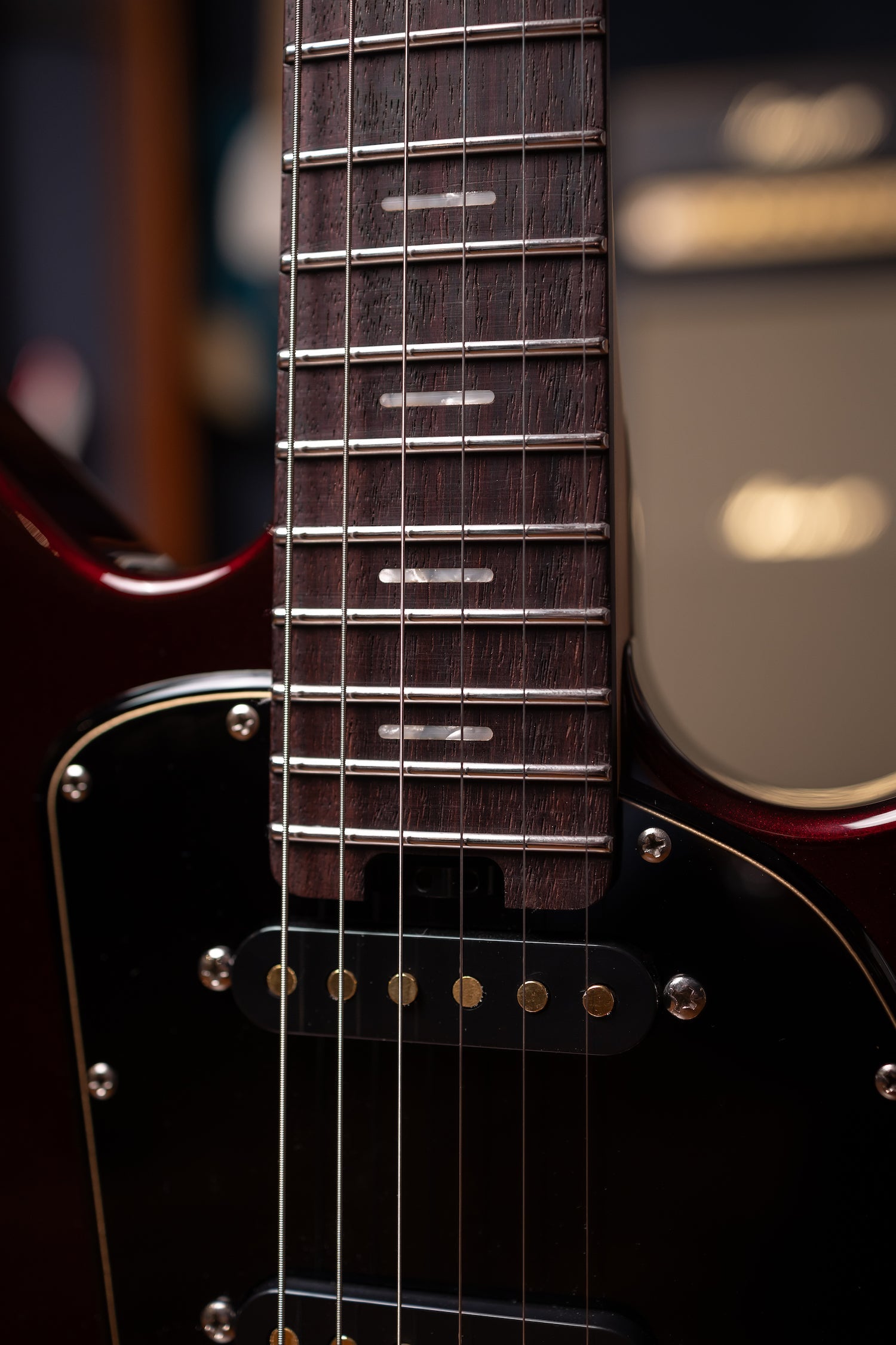 Osvaldo Skyline Six Electric Guitar - Obsidian Red