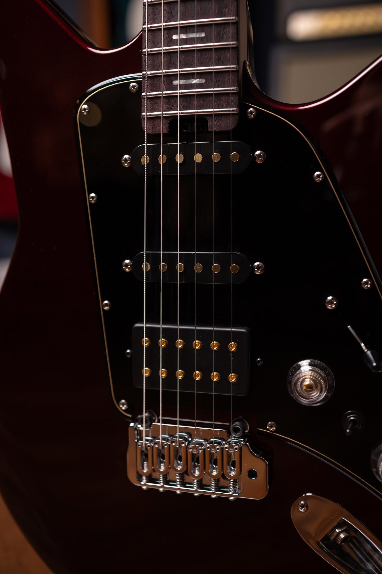 Osvaldo Skyline Six Electric Guitar - Obsidian Red