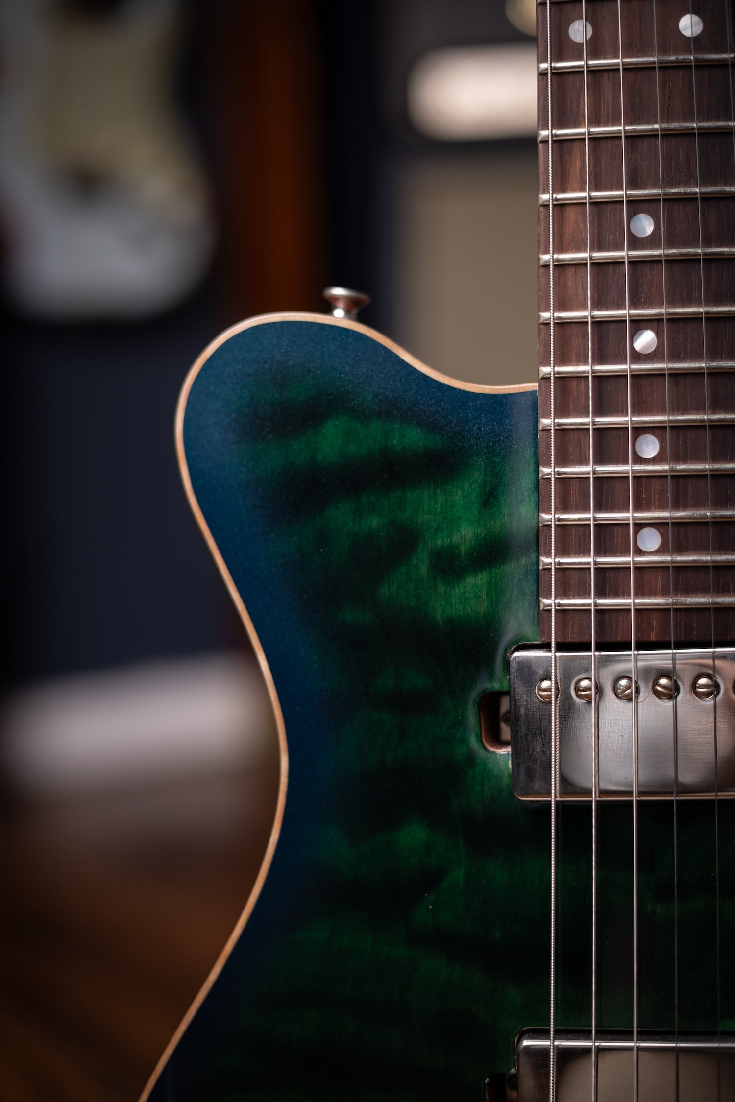 Carneglia Custom Shop Sublime Flame Maple Top Electric Guitar - Green Metallic Burst