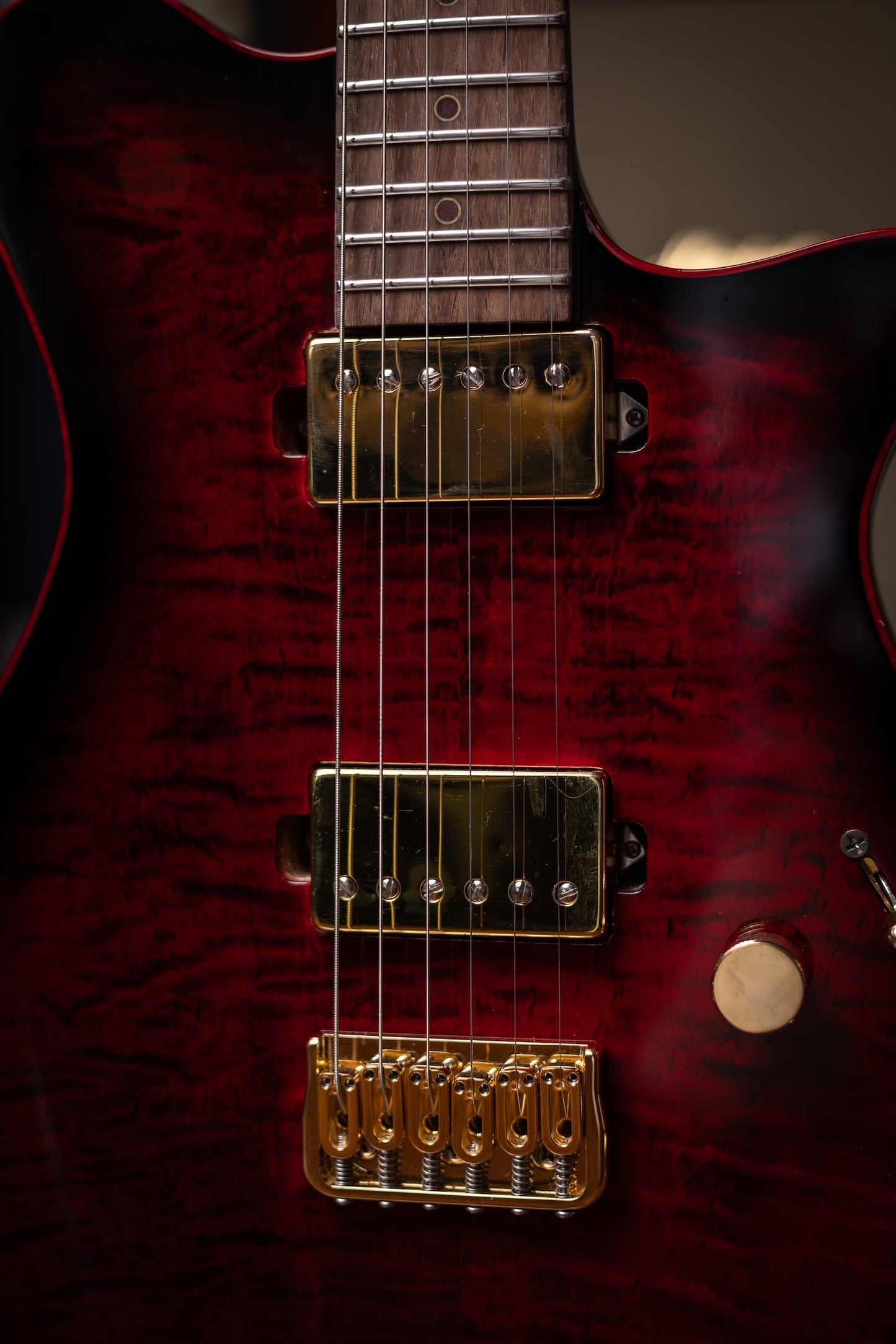 Carneglia Custom Shop Sublime Flame Maple Top Electric Guitar - Diablo Translucent Red Burst
