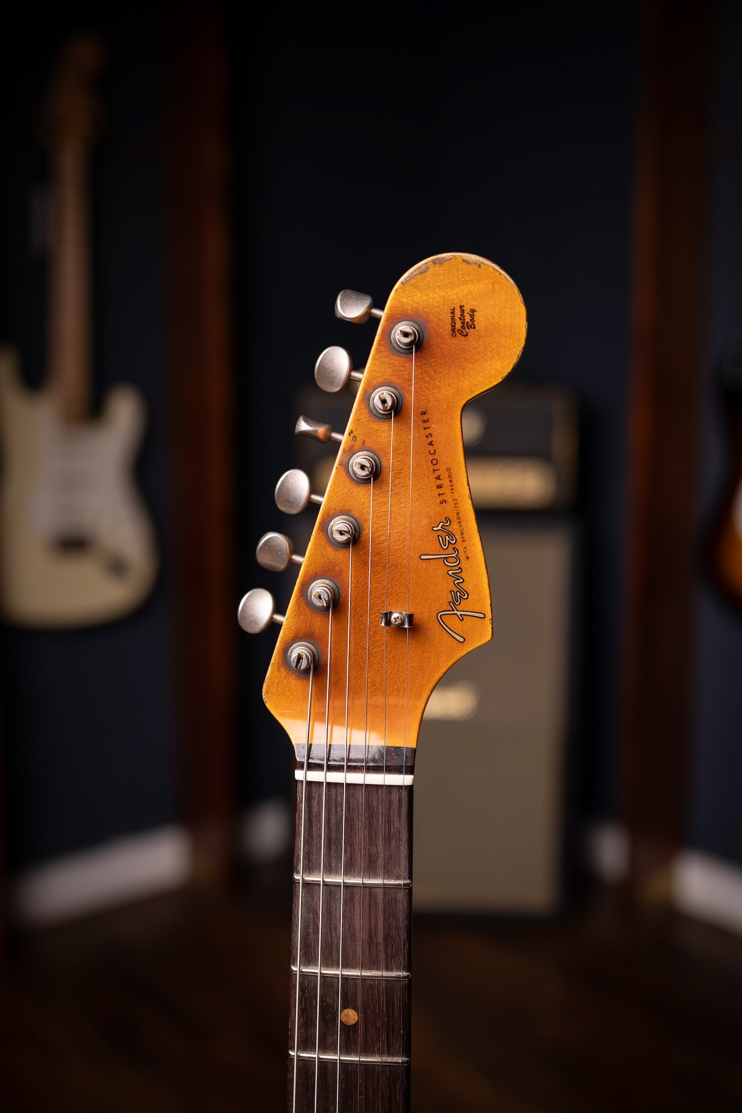 Fender Custom Shop 1961 Stratocaster Super Heavy Relic, 3A Rosewood Fingerboard Electric Guitar - Aged Surf Green over 3-Color Sunburst