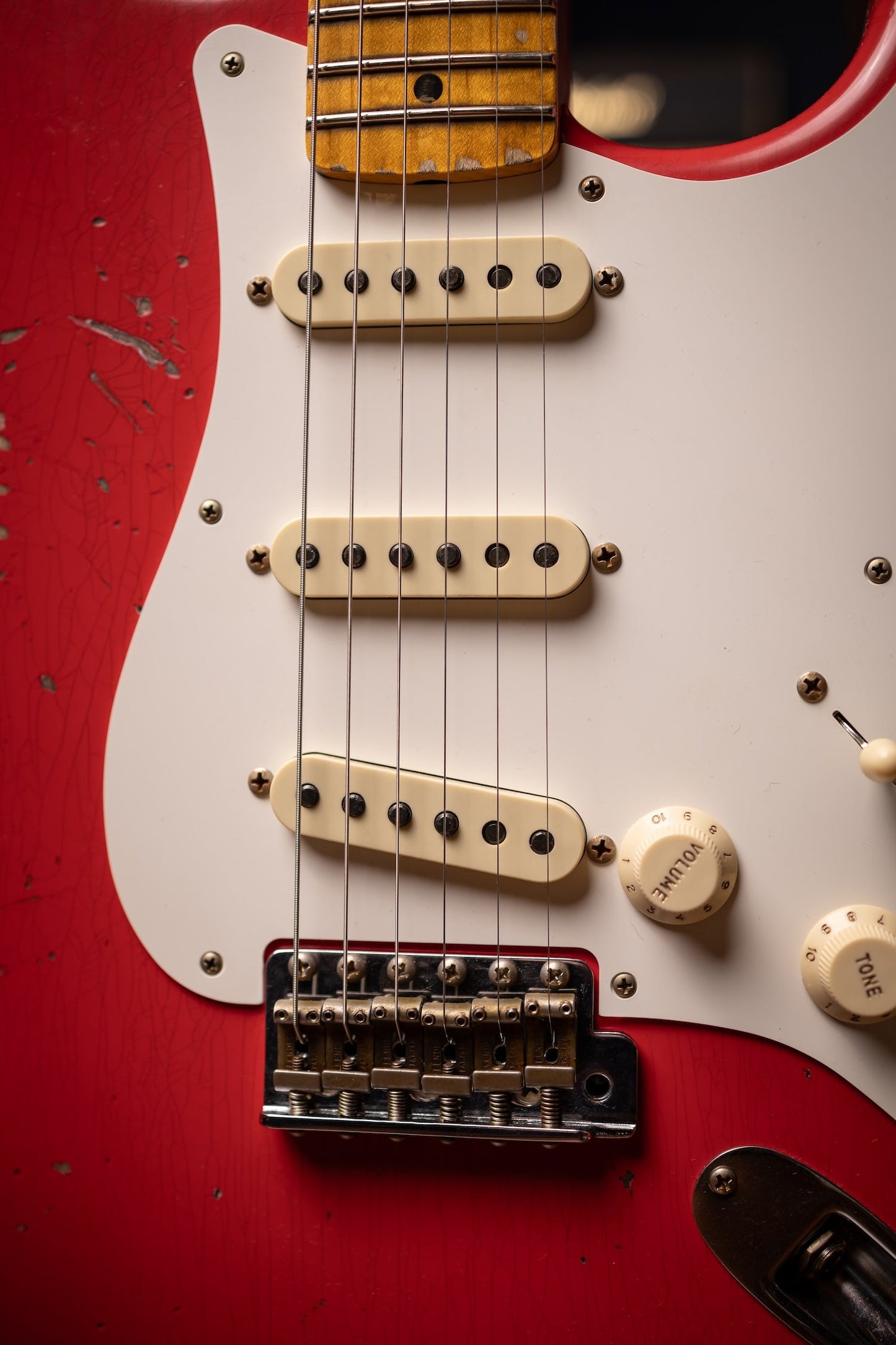 Fender Custom Shop 1957 Stratocaster® Heavy Relic®, 1-Piece Rift Sawn Maple Neck Fingerboard Electric Guitar -  Aged Fiesta Red