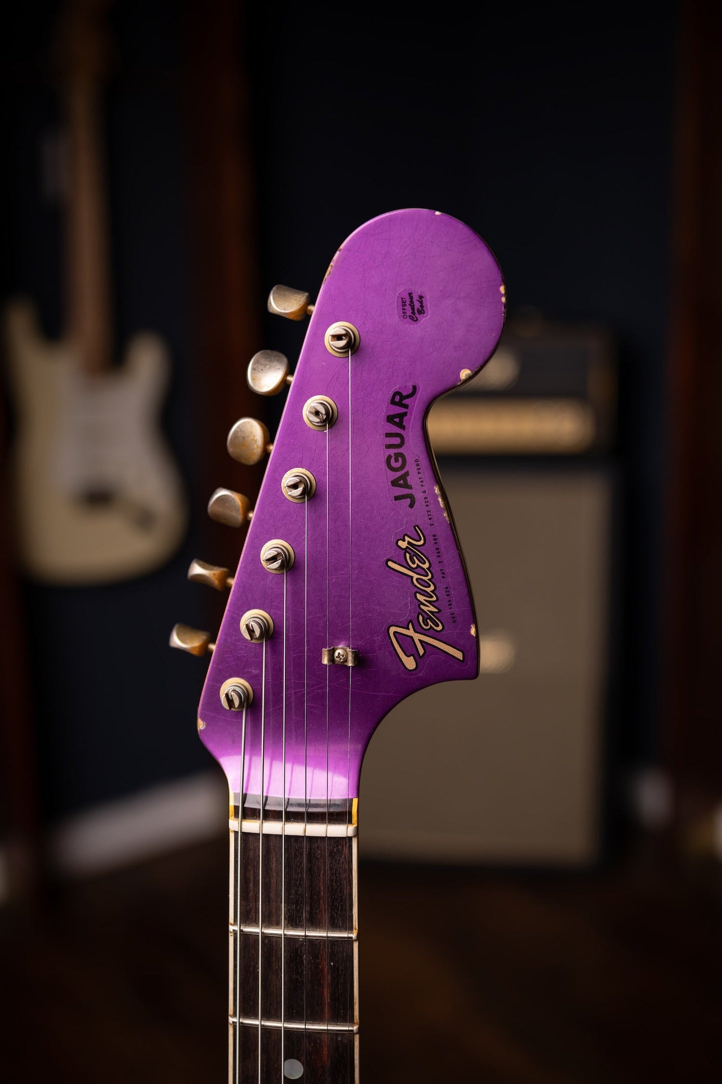 Fender Custom Shop 1965 Jaguar Heavy Relic Electric Guitar - Faded Purple Metallic