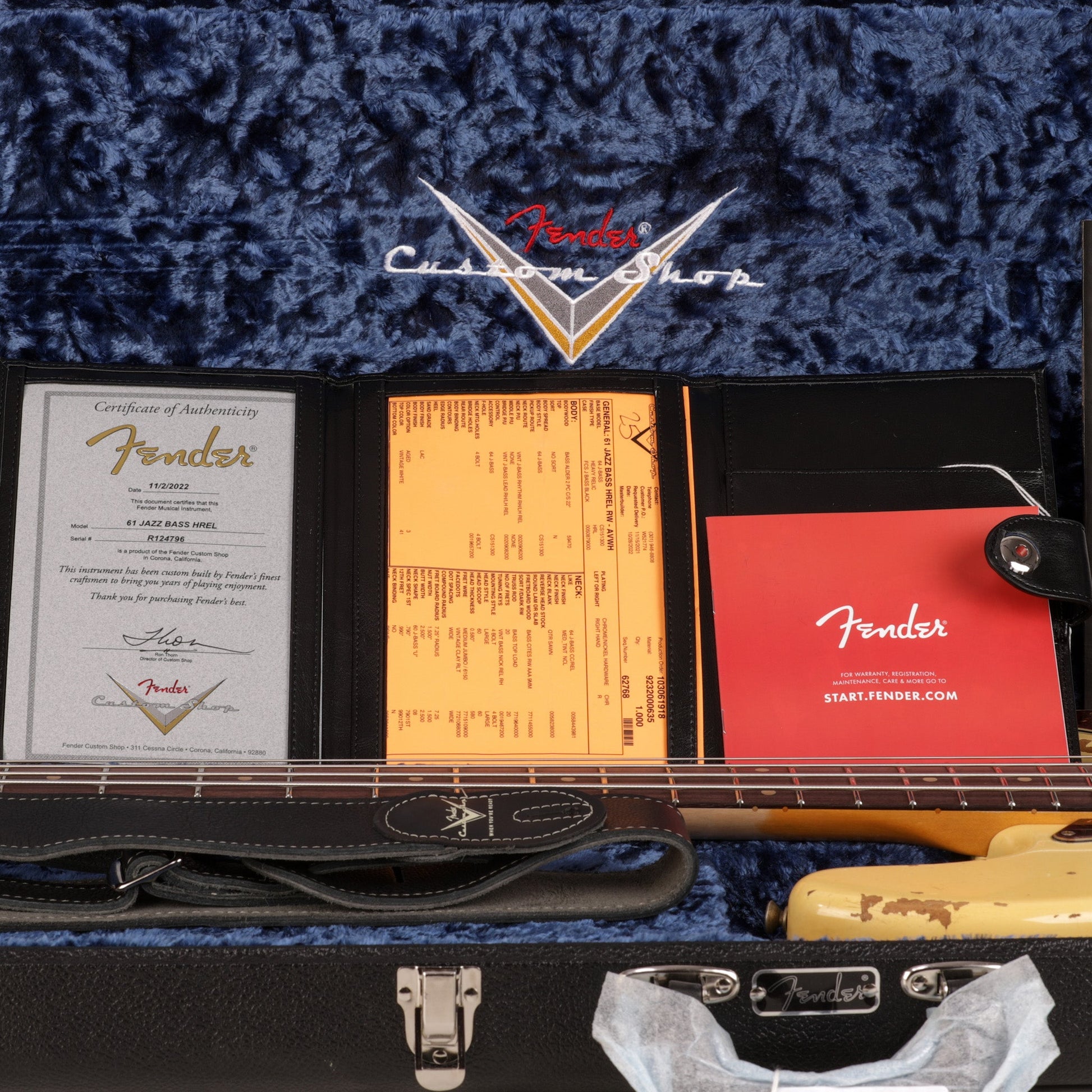 Fender Custom Shop 1961 Jazz Bass, Ash Heavy Relic - Aged Vintage White - CHUCKSCLUSIVE - #R124796
