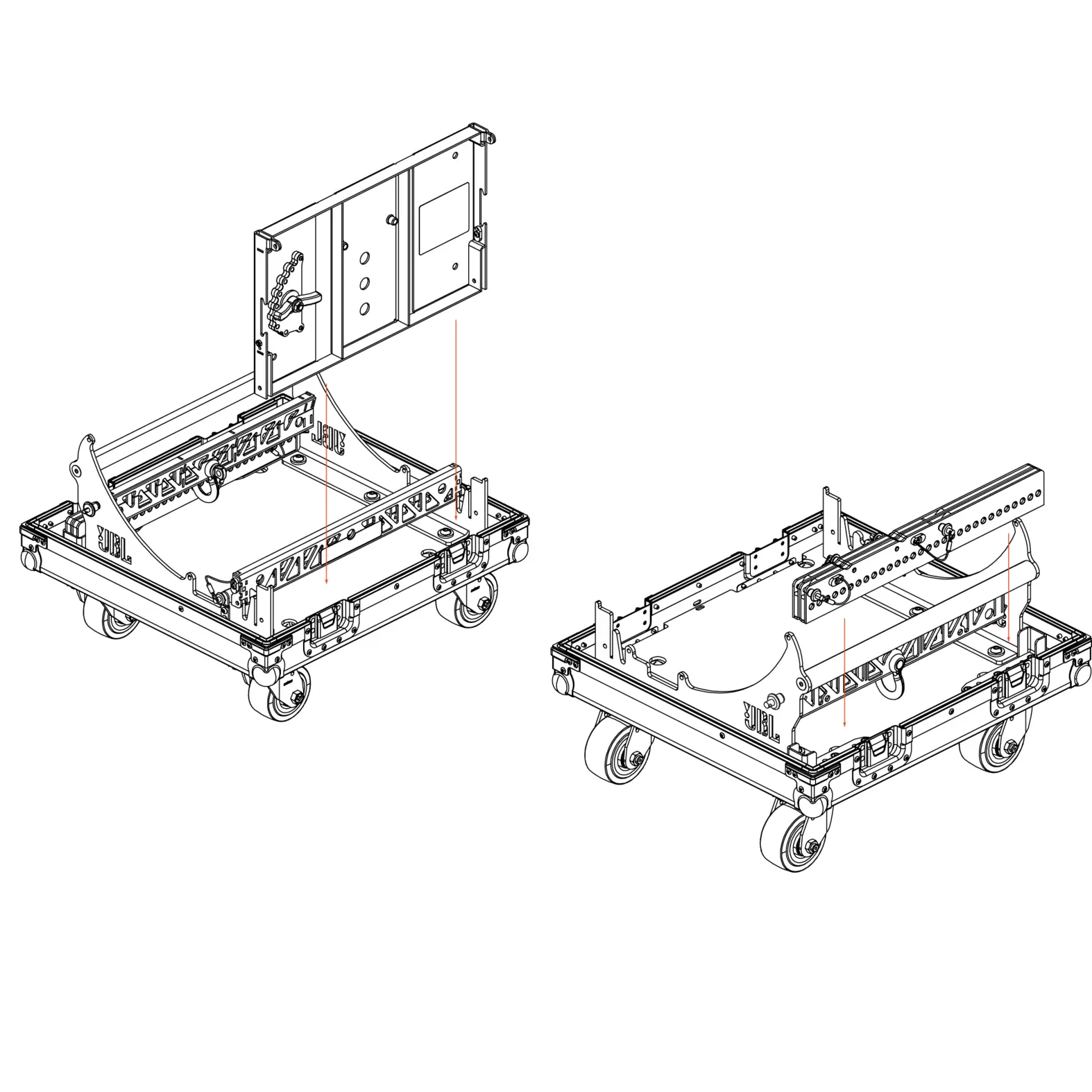 JBL P3319MX Road Case for (4) VTX A6