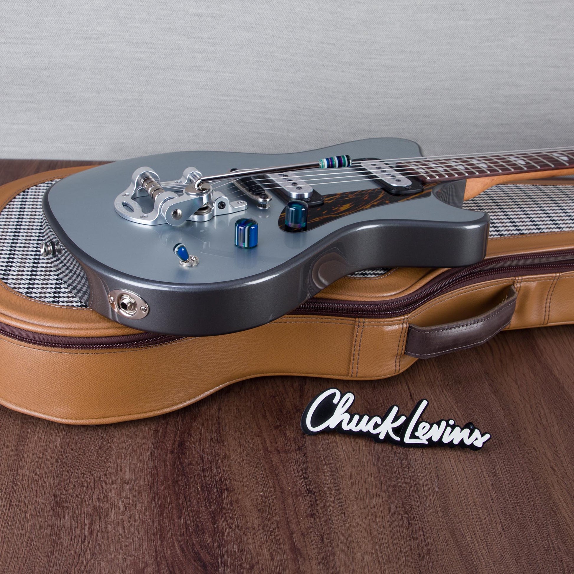 Powers Electric A-Type Electric Guitar - Two Tone Dolomite/Silver Top - #B070