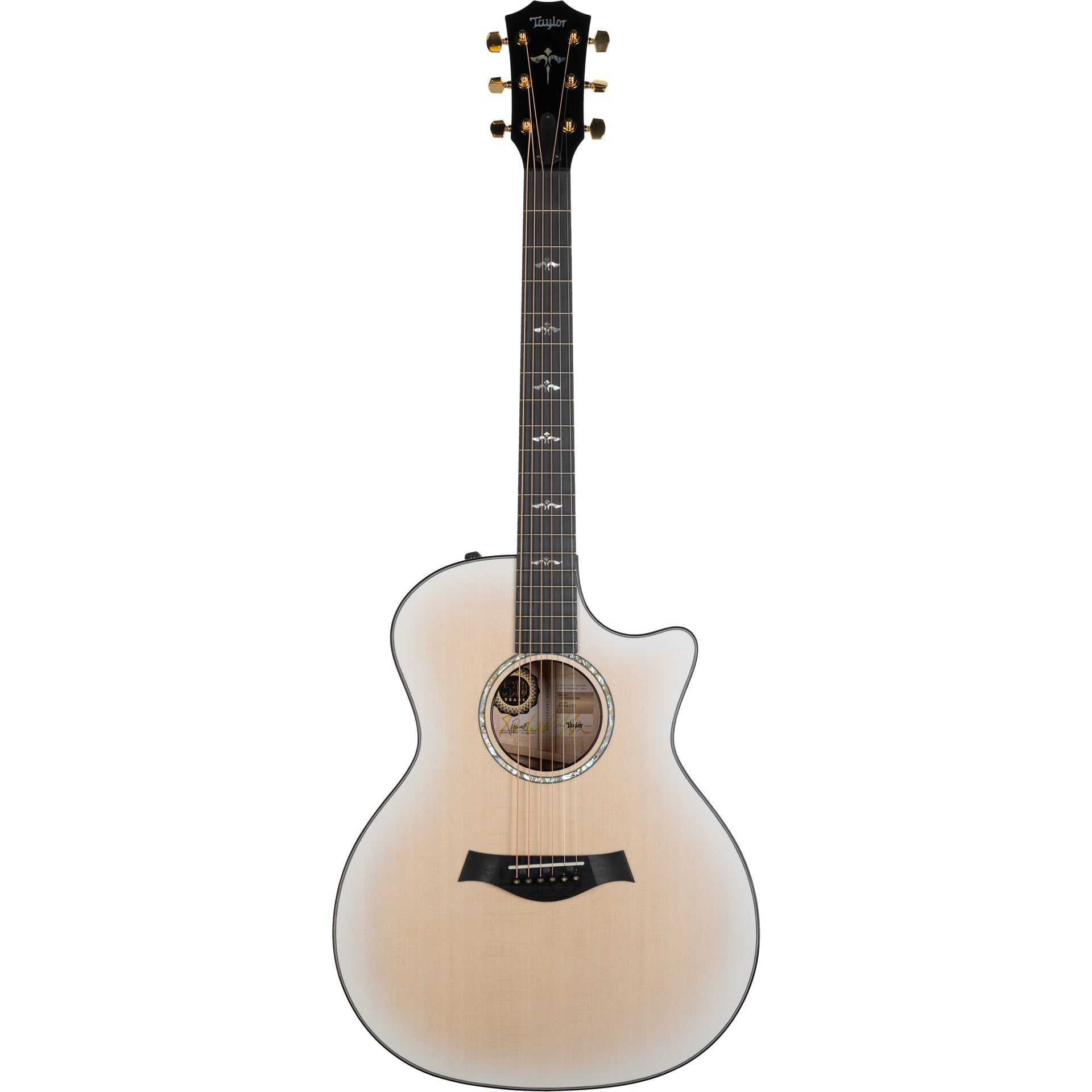Taylor 614ce 50th Anniversary Limited Edition Acoustic Electric Guitar, Trans White