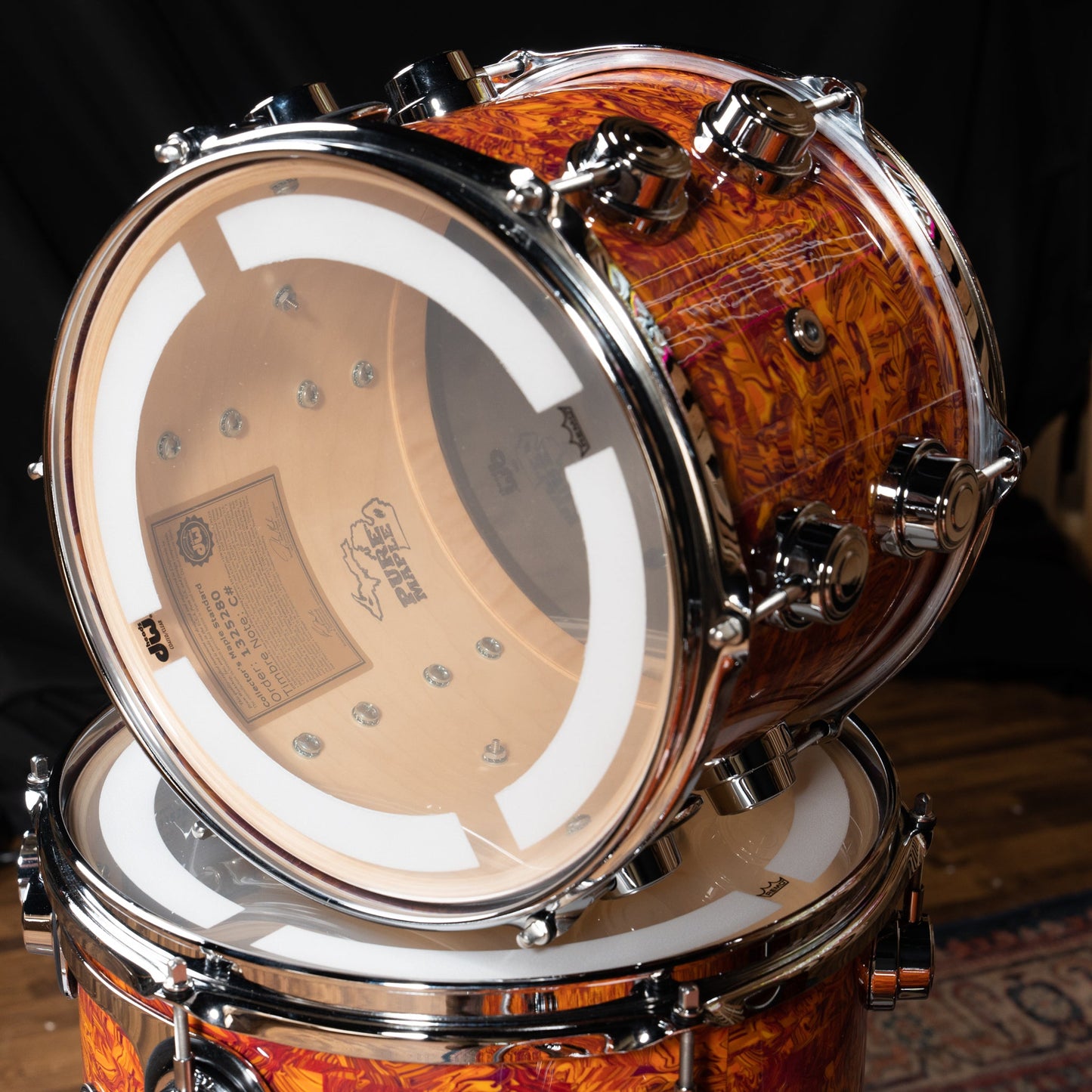 DW Collector's Standard Maple 4-Piece Shell Pack, 22-Inch Kick - Amber Swirl