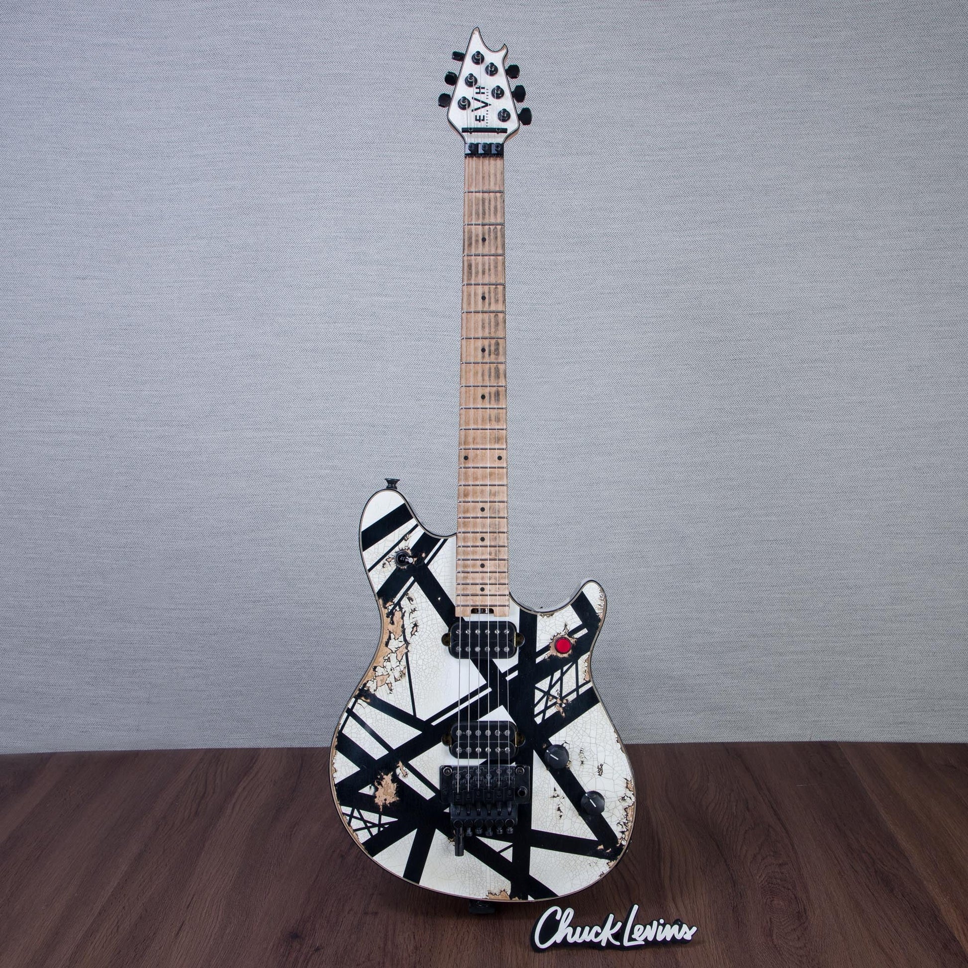 EVH Custom Shop Special Edition Wolfgang Stripes Electric Guitar - White/Black Stripes - #WG17610A