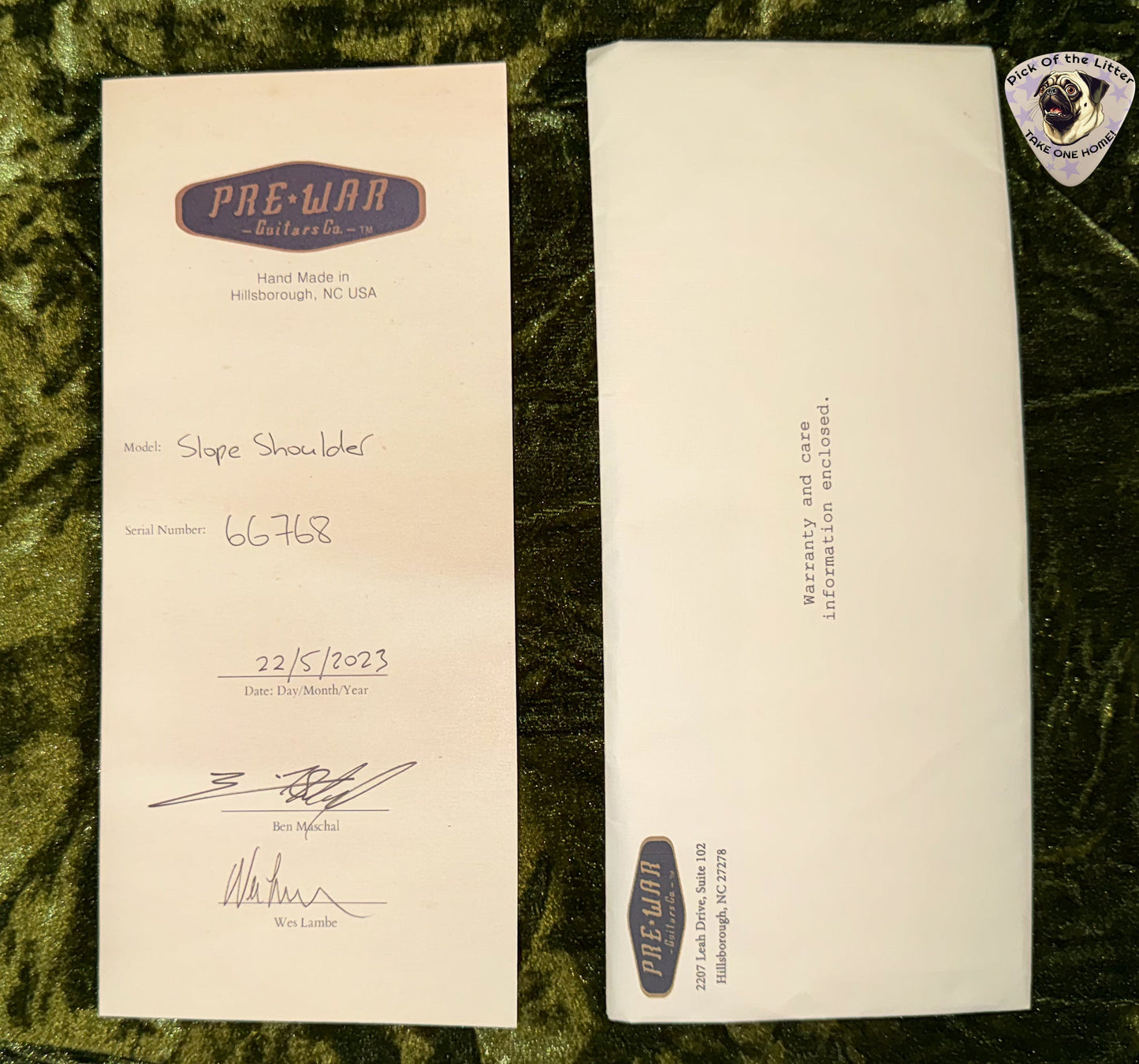 2023 Pre-War Guitar Company Slope Shoulder Distress Level 1
