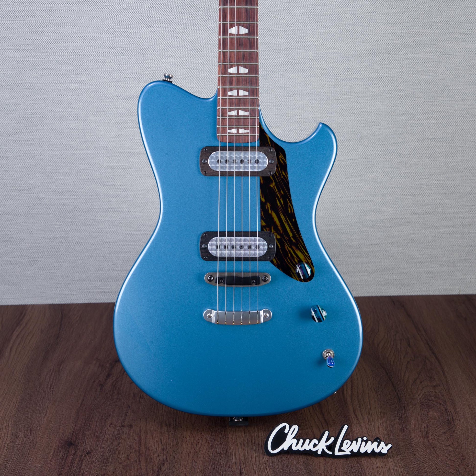 Powers Electric A-Type Electric Guitar - Pelham Blue - #B246