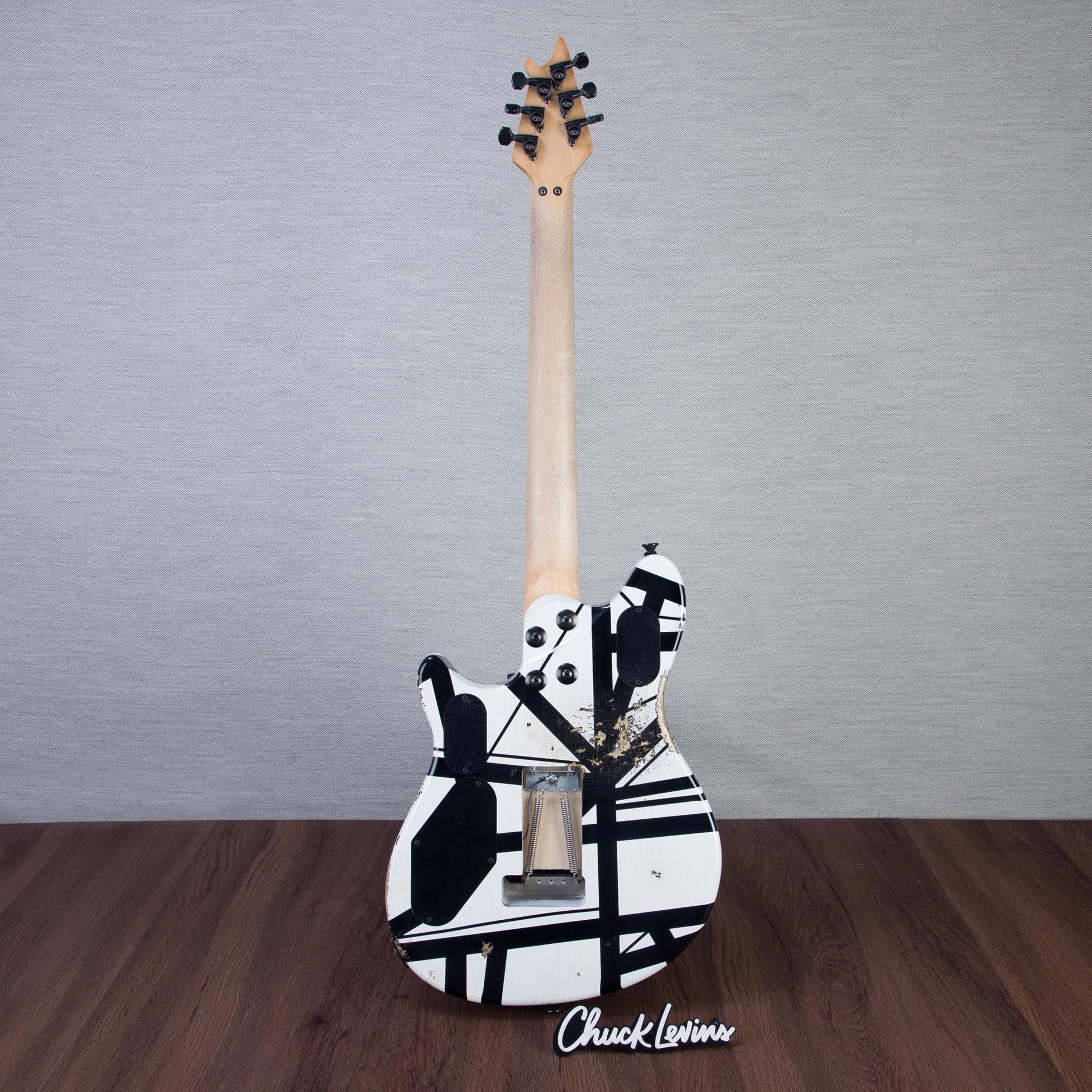 EVH Custom Shop Special Edition Wolfgang Stripes Electric Guitar - White/Black Stripes - #WG17574A