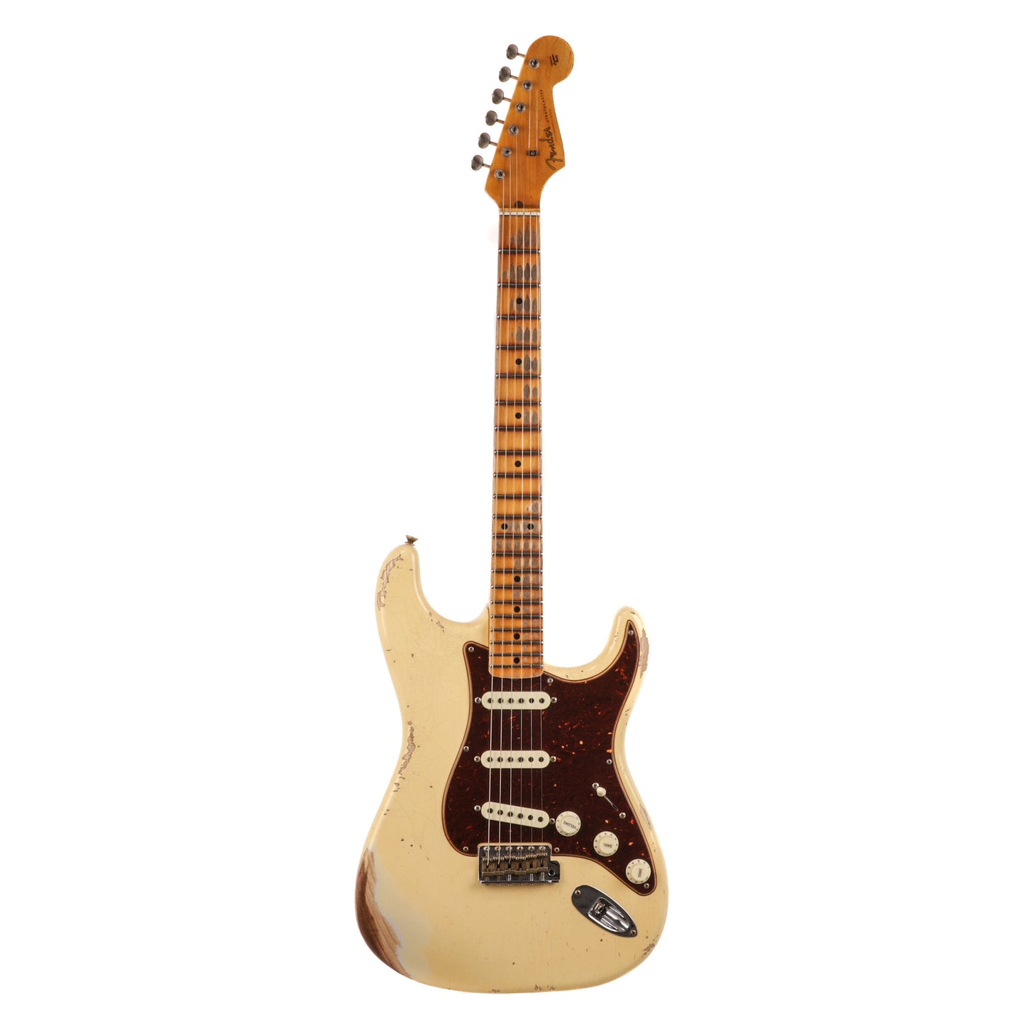 Fender Custom Shop 1956 Stratocaster Heavy Relic Guitar - Aged Vintage White - CHUCKSCLUSIVE - #R125401