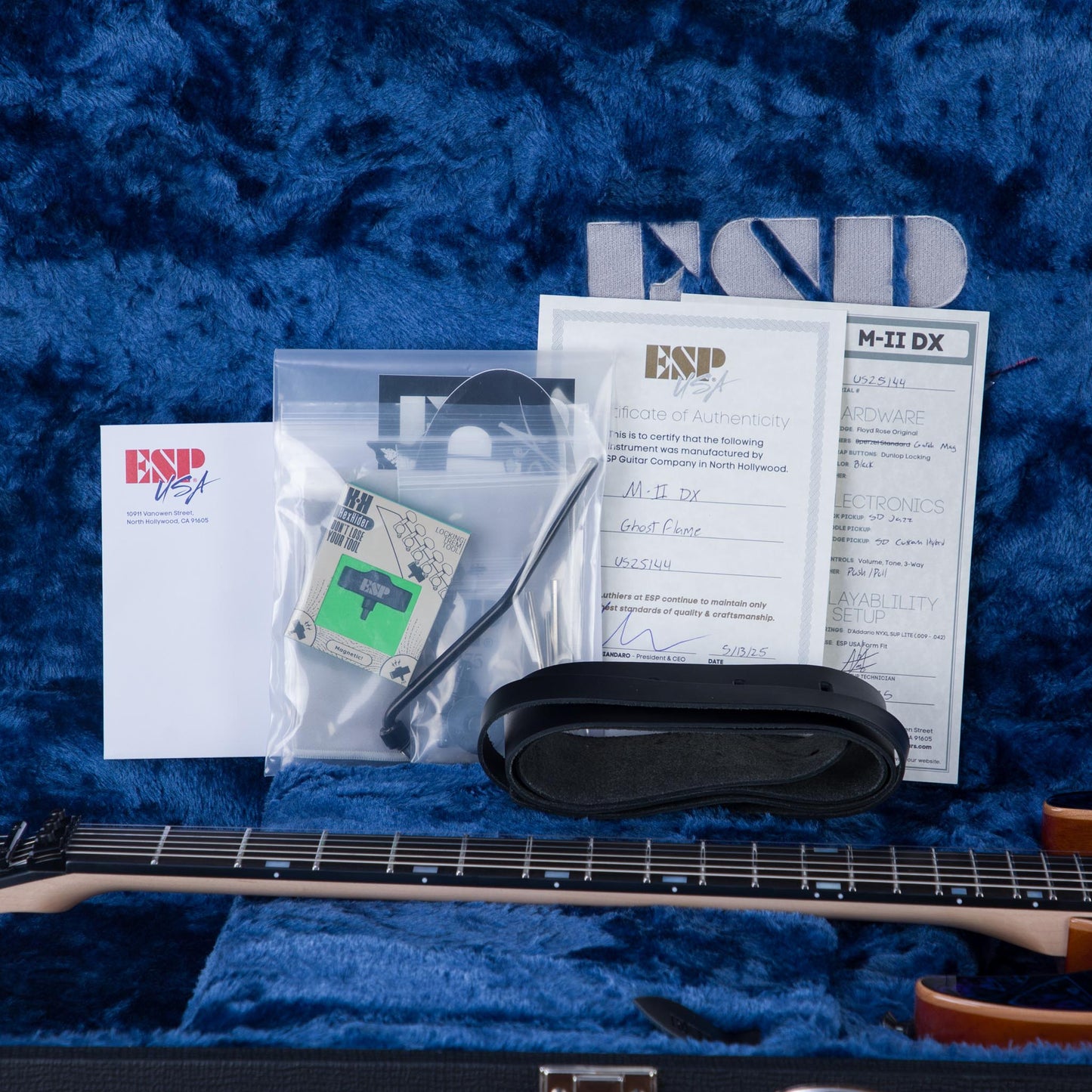 ESP USA M-II DX Electric Guitar - Ghost Flame - #US25144