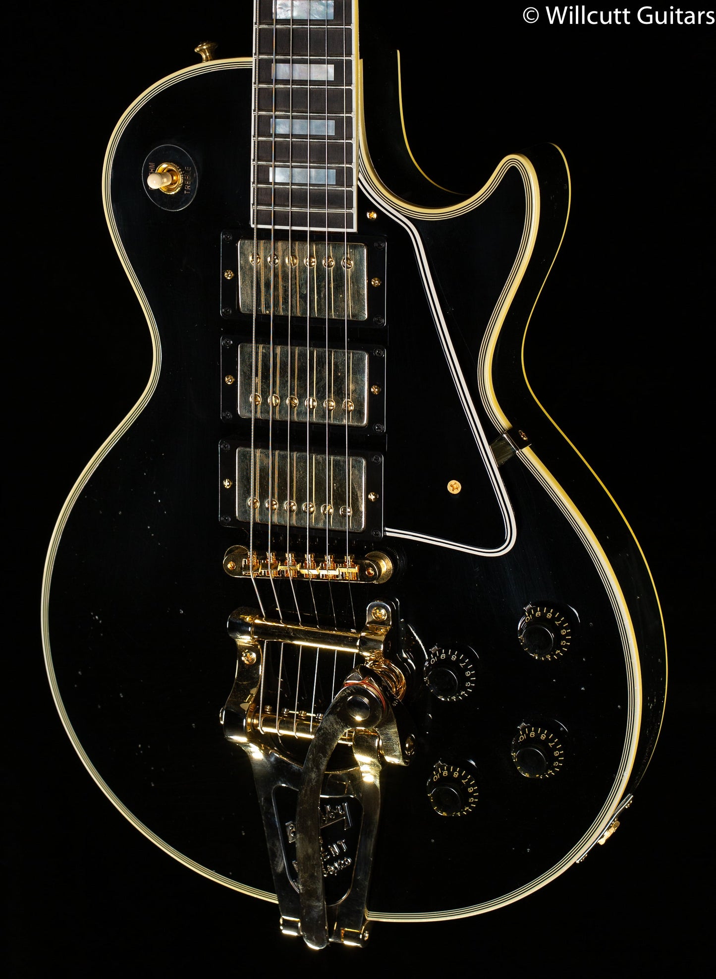 Gibson Custom Shop 1957 Les Paul Custom 3-Pickup Bigsby Ebony Light Aged