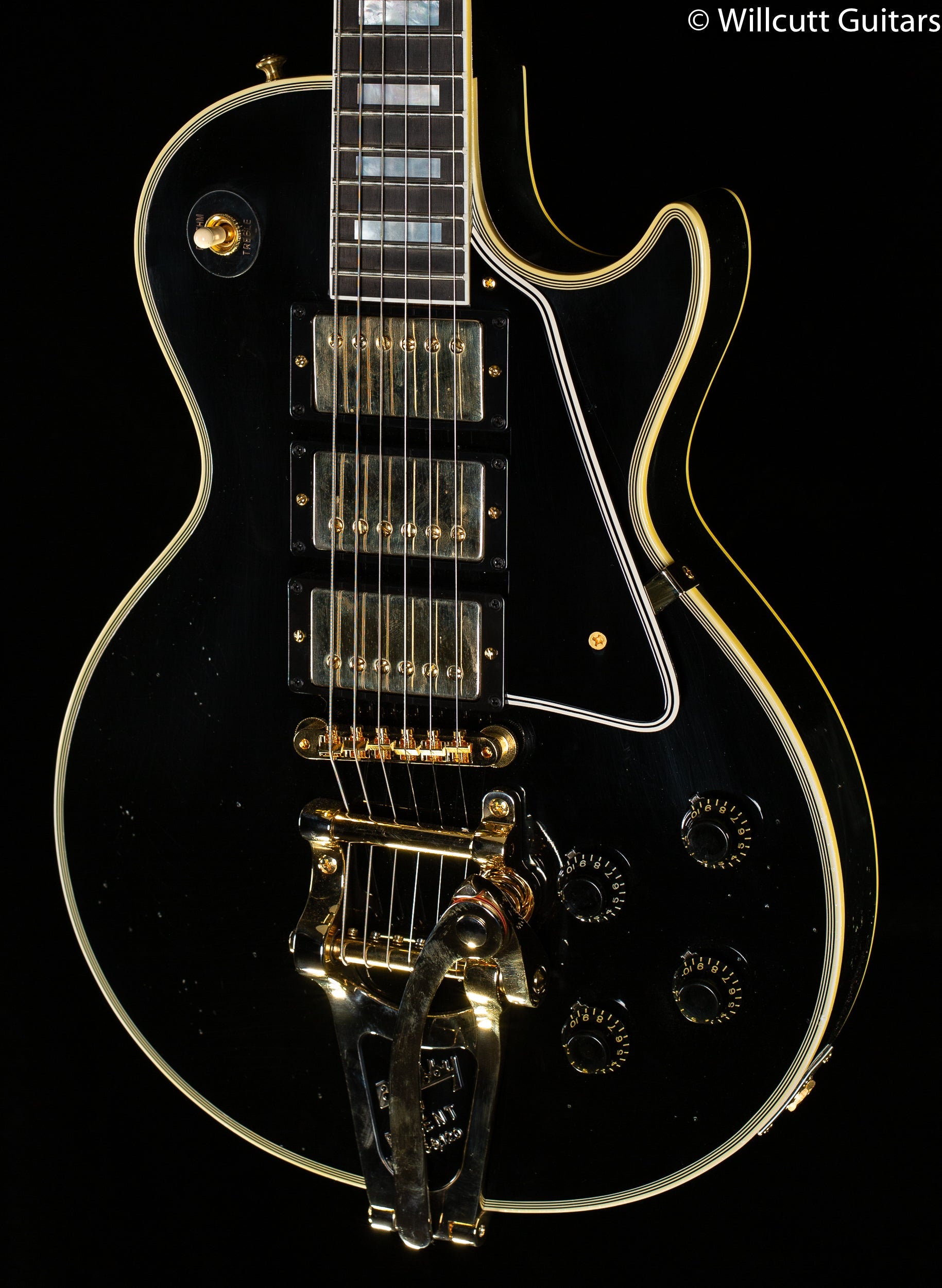Gibson Custom Shop 1957 Les Paul Custom 3-Pickup Bigsby Ebony Light Aged