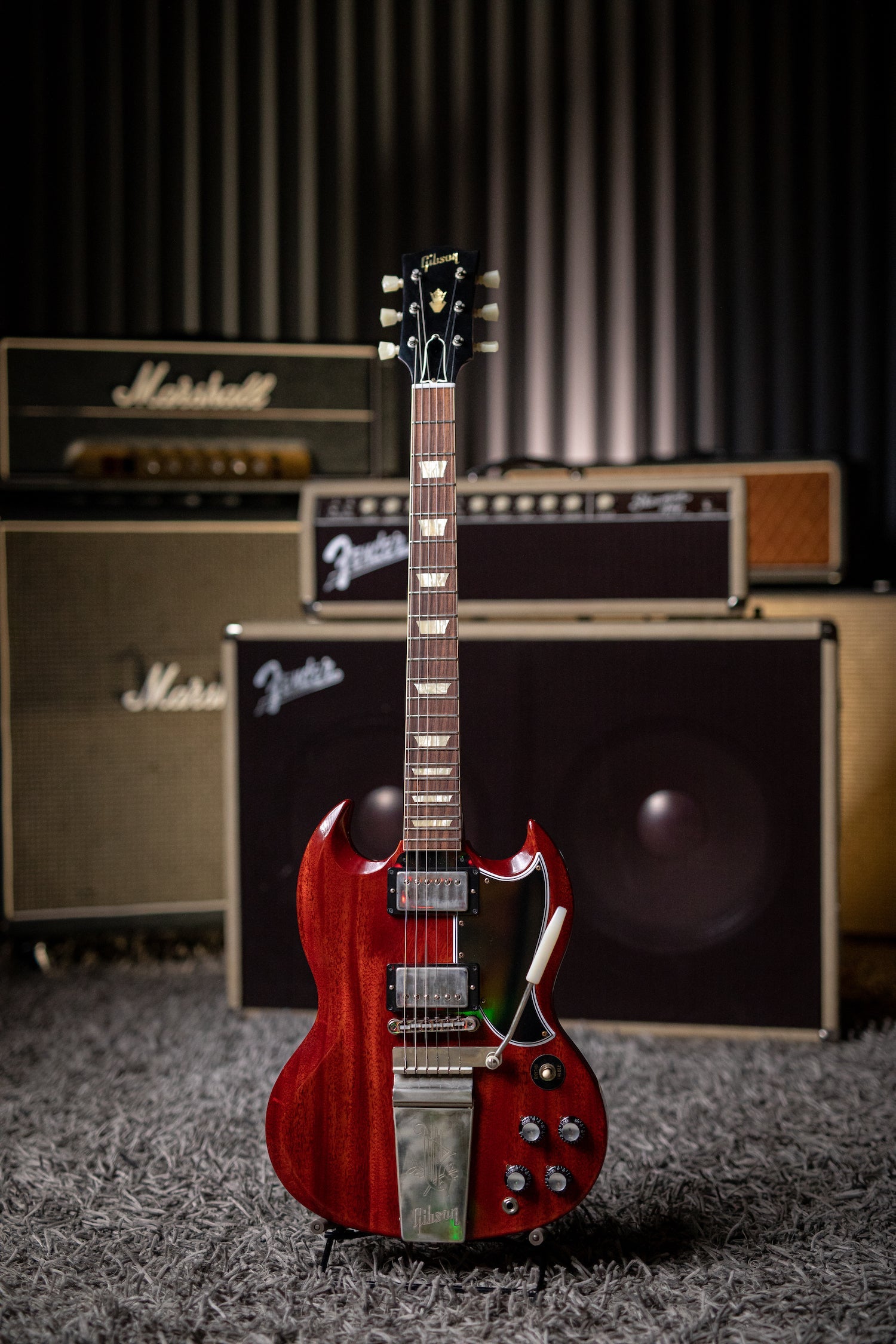 Gibson Custom Shop 1964 SG Standard Reissue W/ Maestro Electric Guitar - VOS Cherry Red