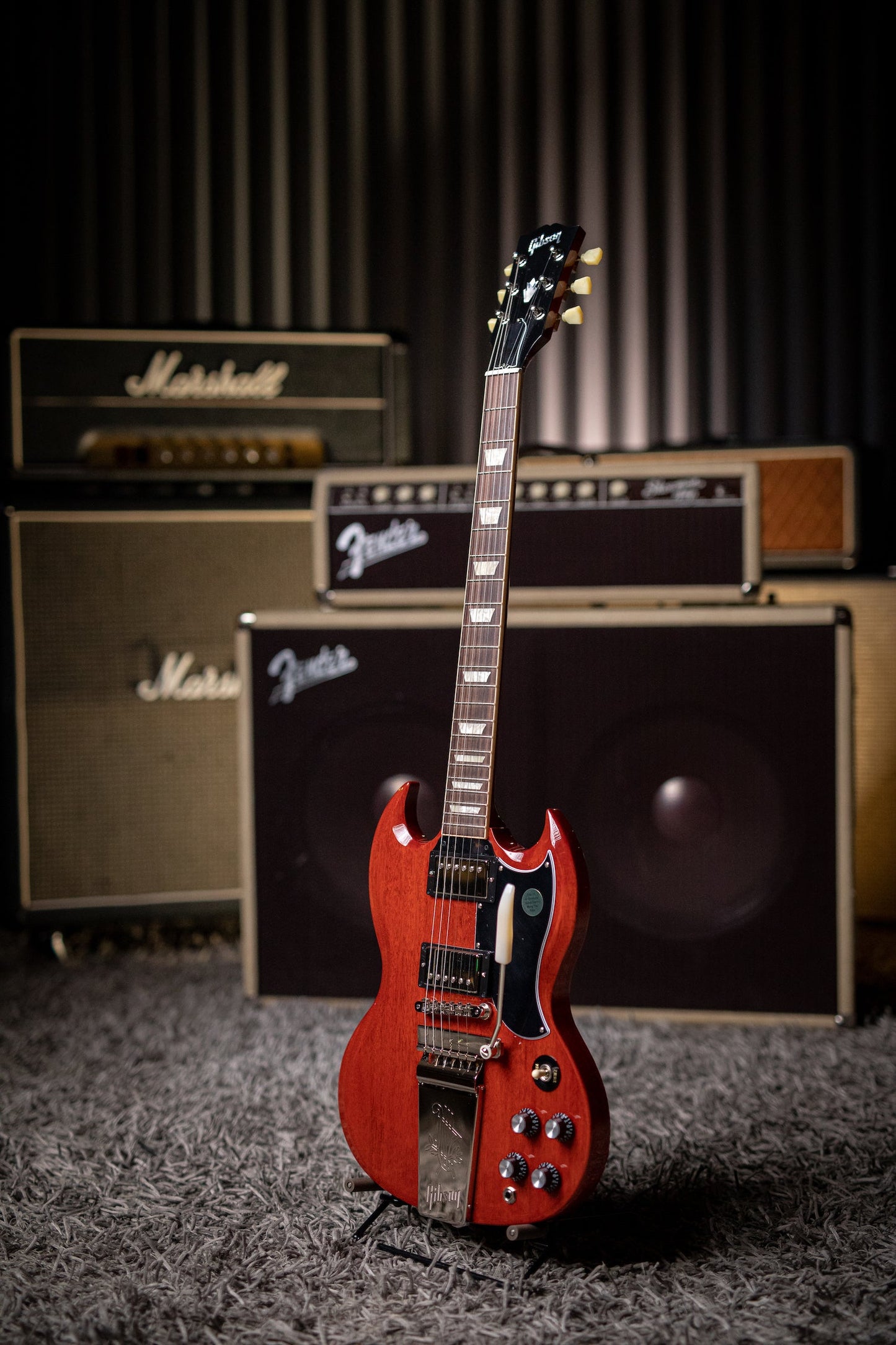 Gibson Custom Shop 1964 SG Standard Reissue W/ Maestro Electric Guitar - VOS Cherry Red