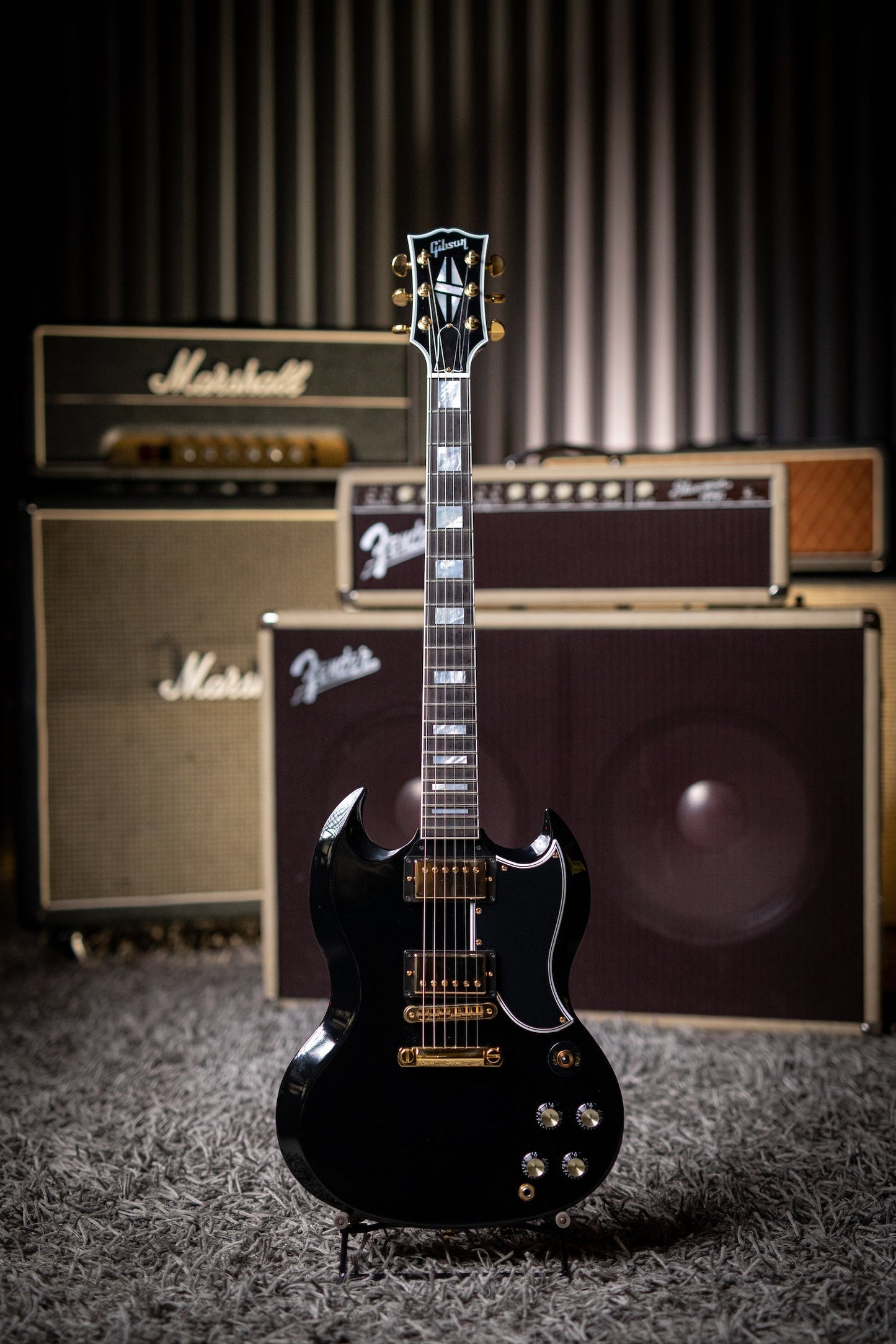 Gibson Custom Shop SG Custom w/ Ebony Fingerboard Gloss Electric Guitar - Ebony