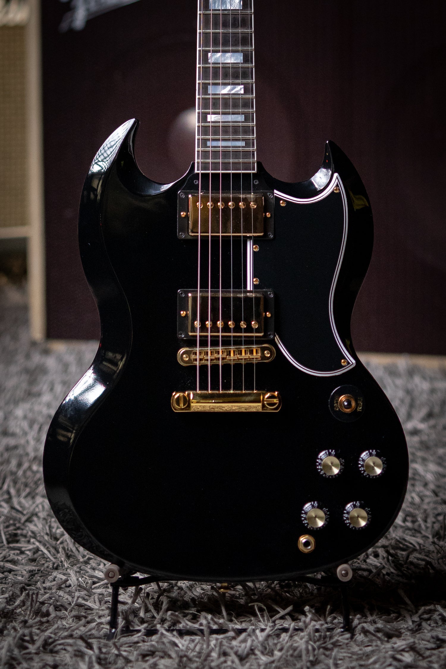 Gibson Custom Shop SG Custom w/ Ebony Fingerboard Gloss Electric Guitar - Ebony