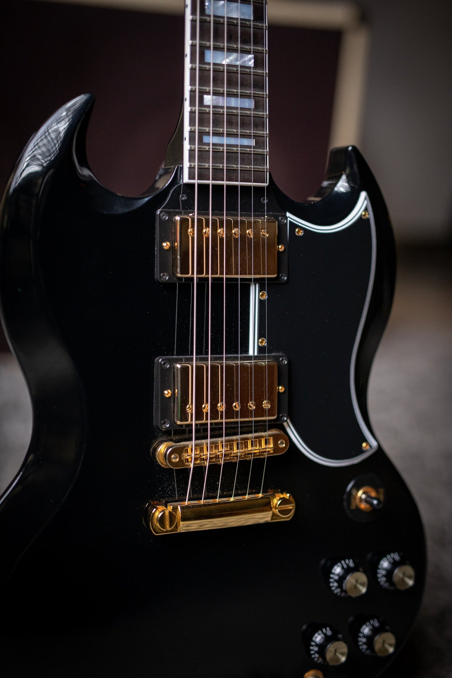 Gibson Custom Shop SG Custom w/ Ebony Fingerboard Gloss Electric Guitar - Ebony
