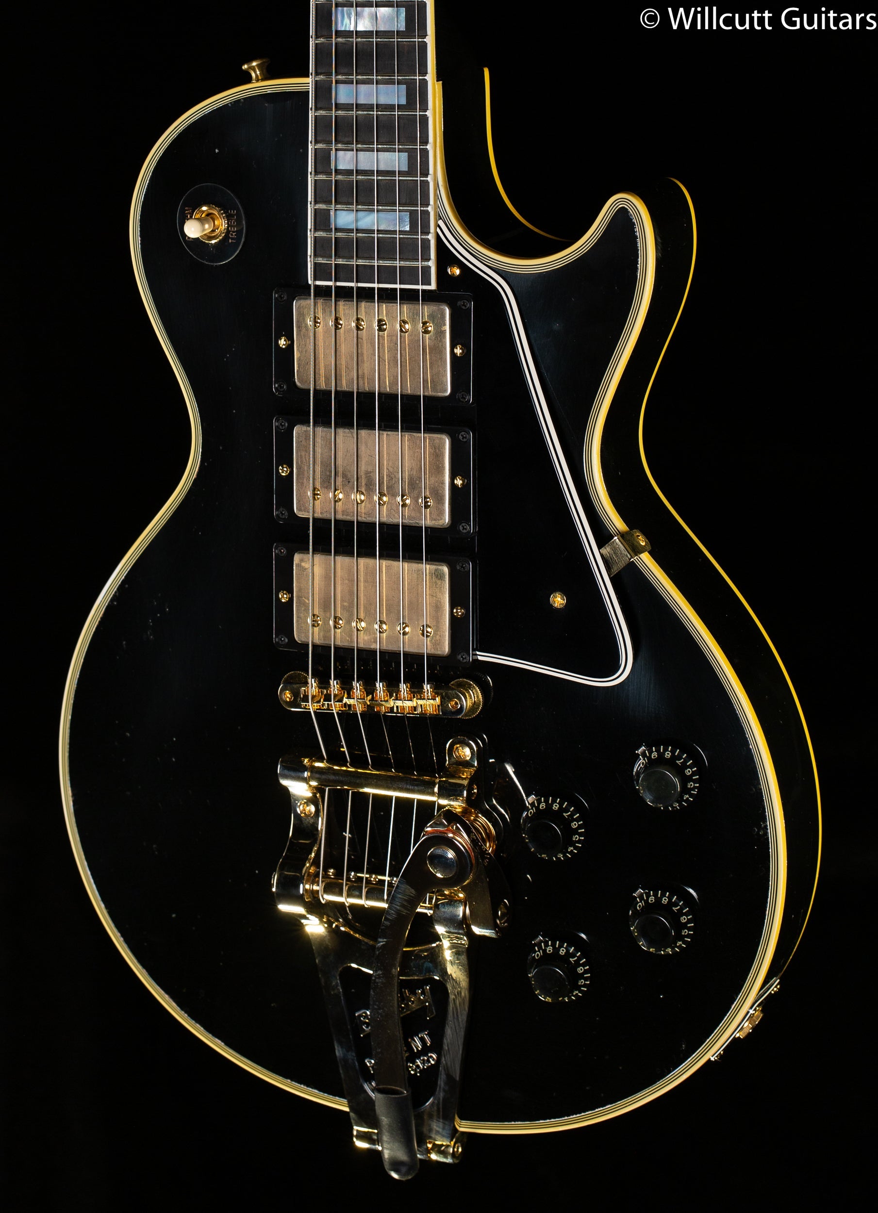 Gibson 1957 Les Paul Custom Reissue 3- Pickup Bigsby Murphy Lab Light Aged Ebony (218)