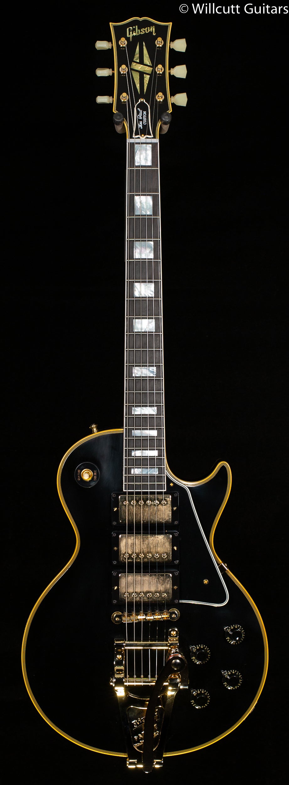 Gibson Custom Shop 1957 Les Paul Custom Reissue 3- Pickup Bigsby VOS Ebony (074)