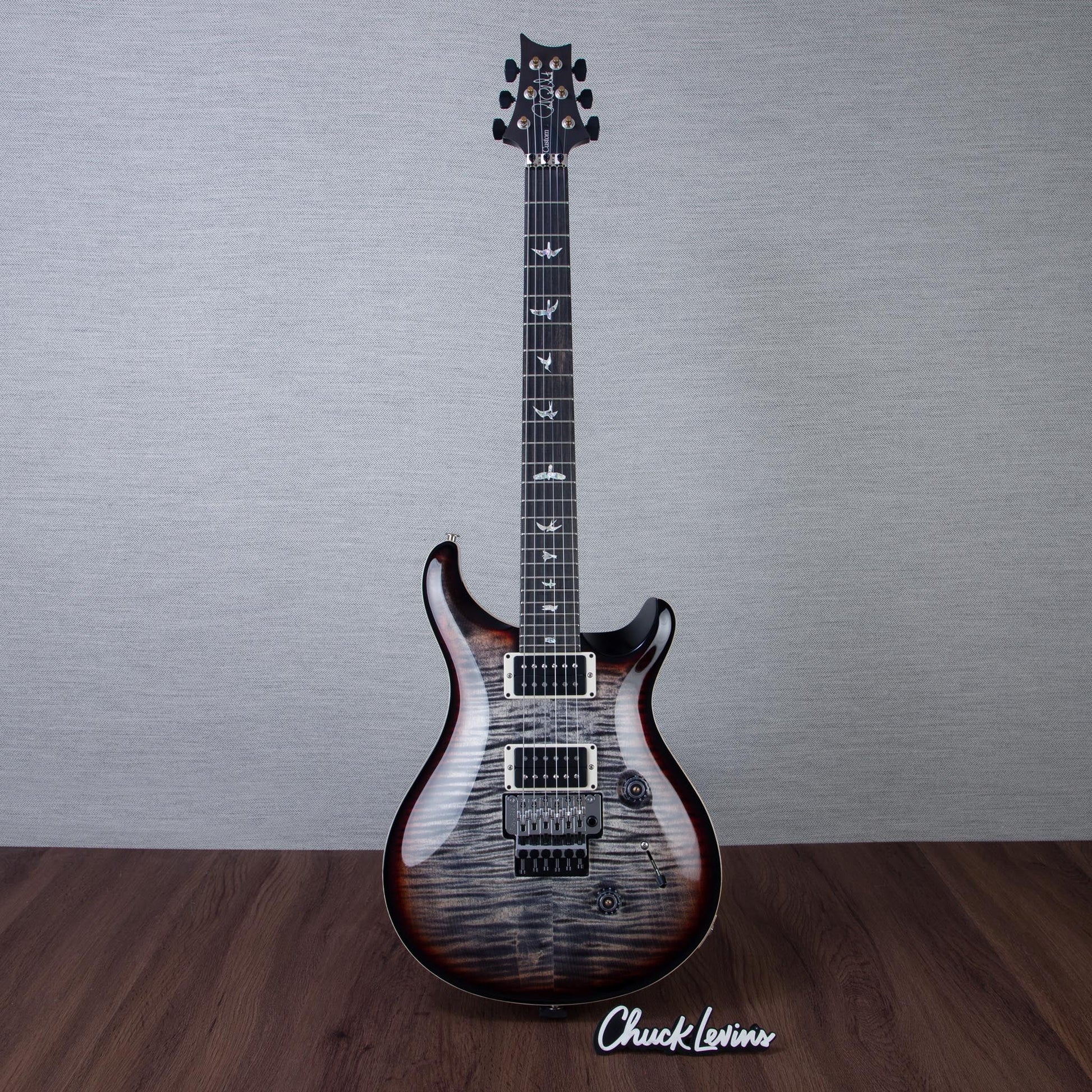 PRS Custom 24 Floyd Rose 10-Top Electric Guitar - Charcoal Tri-Color Burst - #250417425
