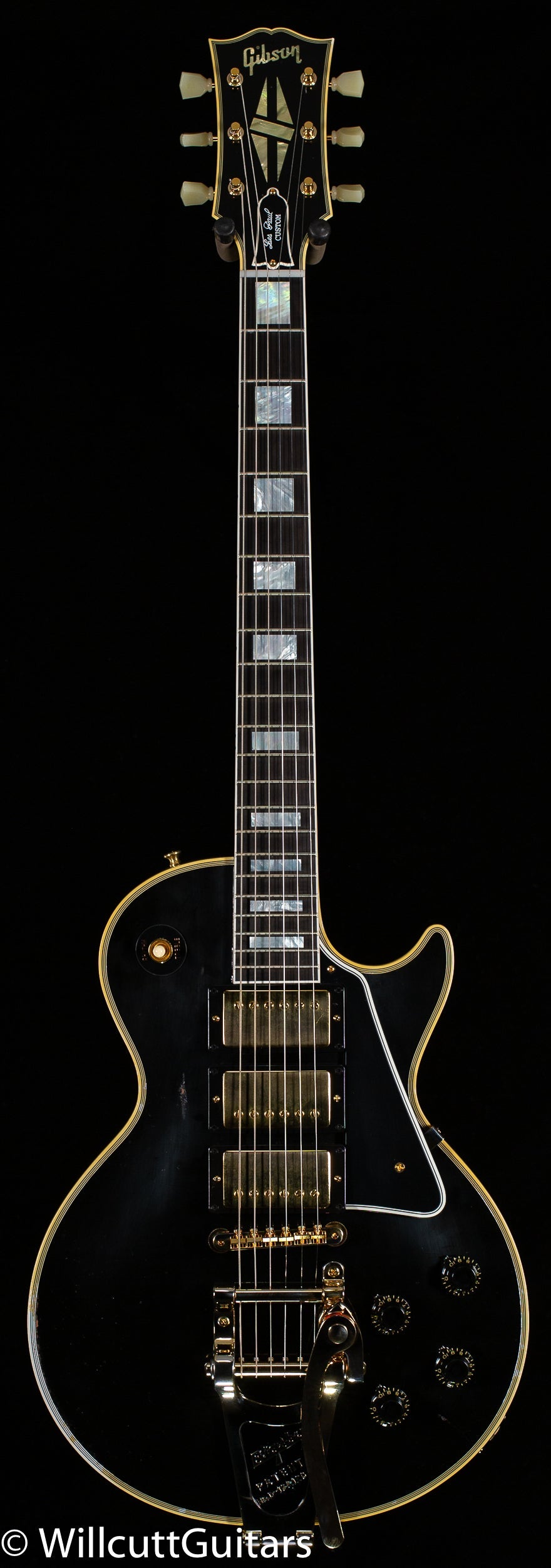 Gibson Custom Shop 1957 Les Paul Custom Reissue 3- Pickup Bigsby Murphy Lab Light Aged Ebony (120)