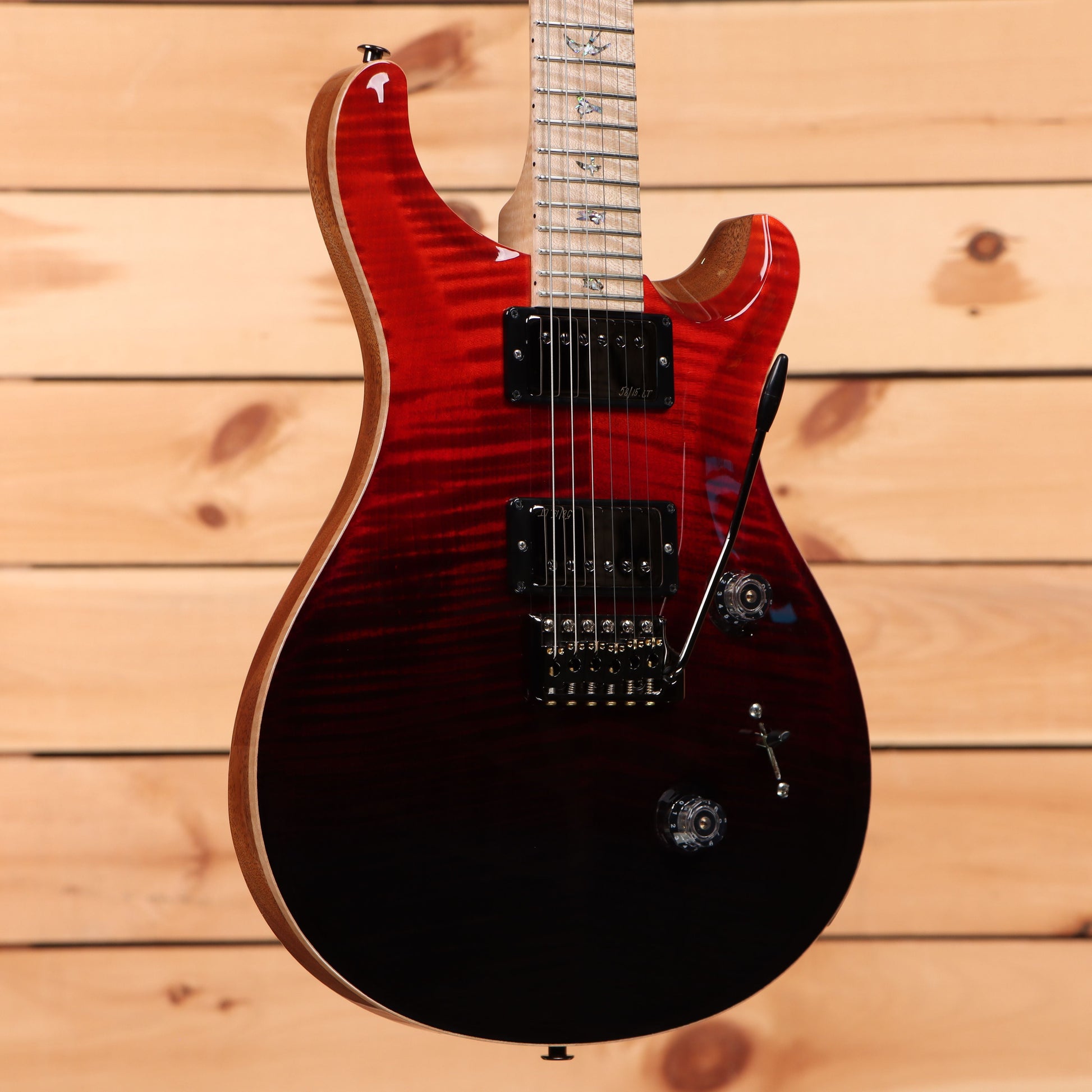 Paul Reed Smith Custom 24 Wood Library - Fire Red to Gray Black Fade