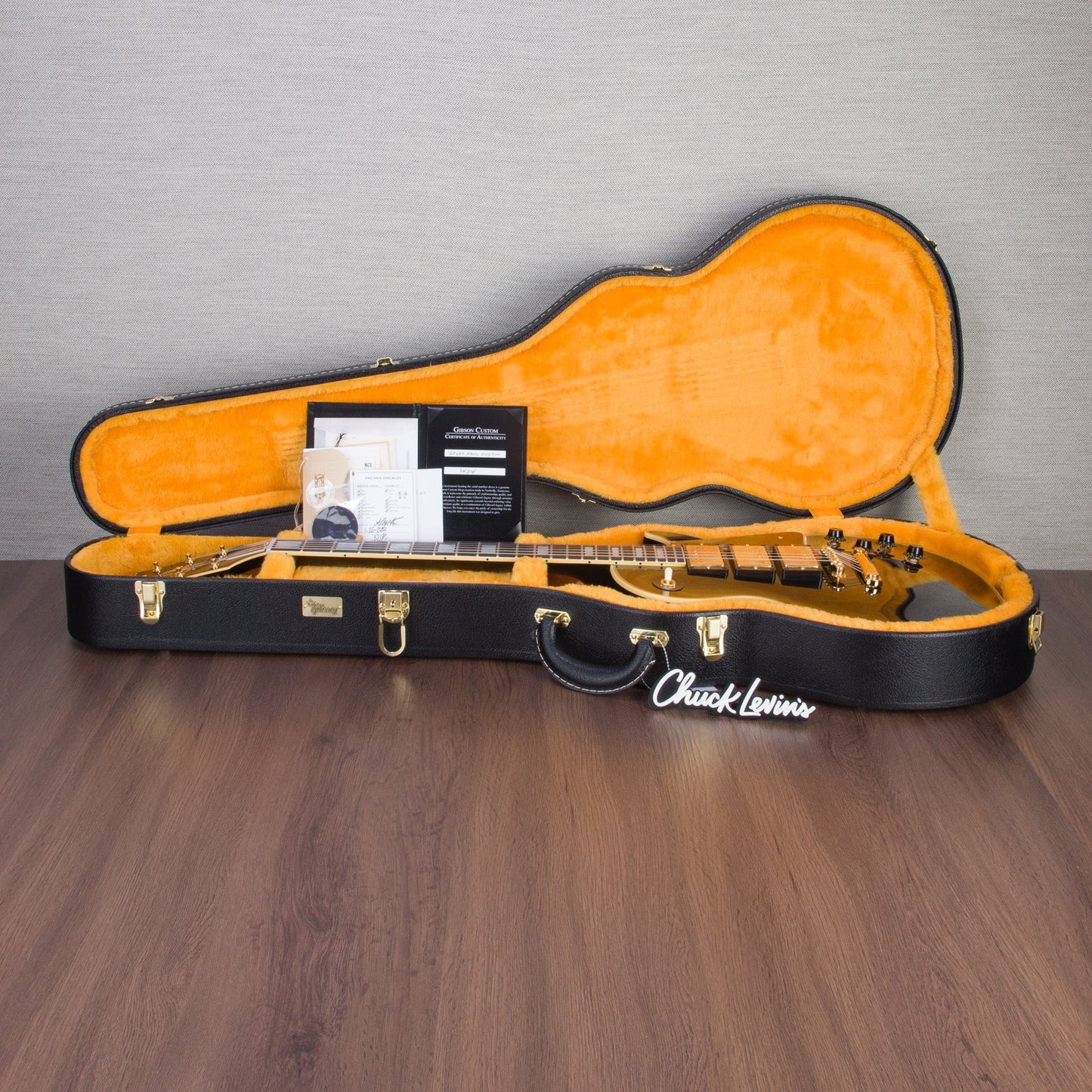 Gibson Custom Shop 1957 Les Paul Custom 3-Pickup Reissue Electric Guitar - Ebony - #74304