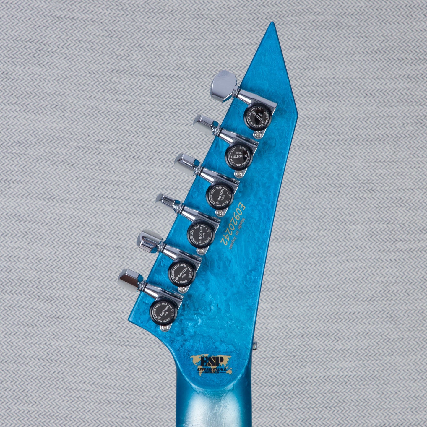 ESP M-II CTM FR Electric Guitar - Liquid Metal Silver/Blue Burst - #E0920242