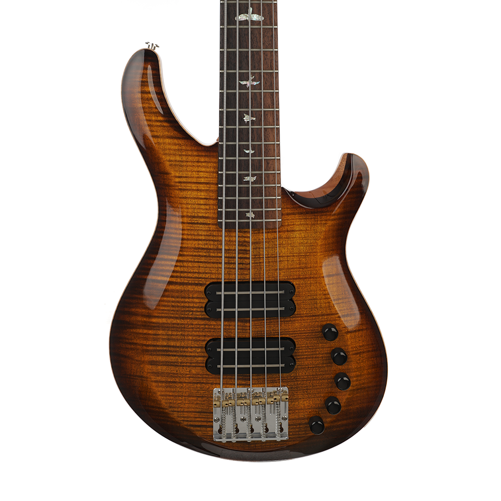 PRS Grainger 5-String Bass Guitar - Black Gold Burst, Natural Back